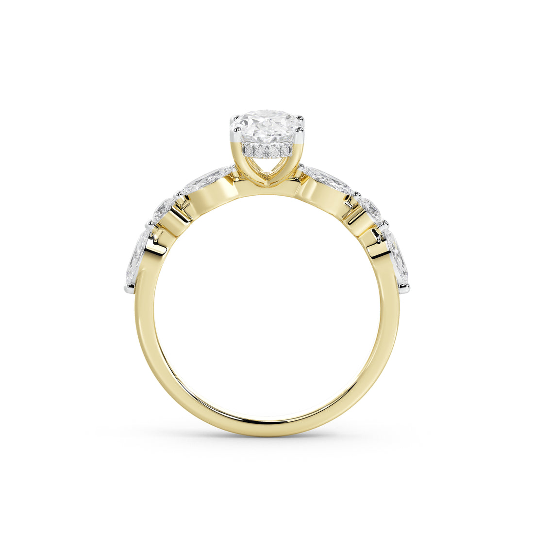1 Carat Adaeze Oval Marquise Diamond Ring
