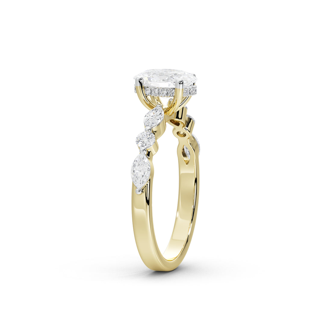 1 Carat Adaeze Oval Marquise Diamond Ring
