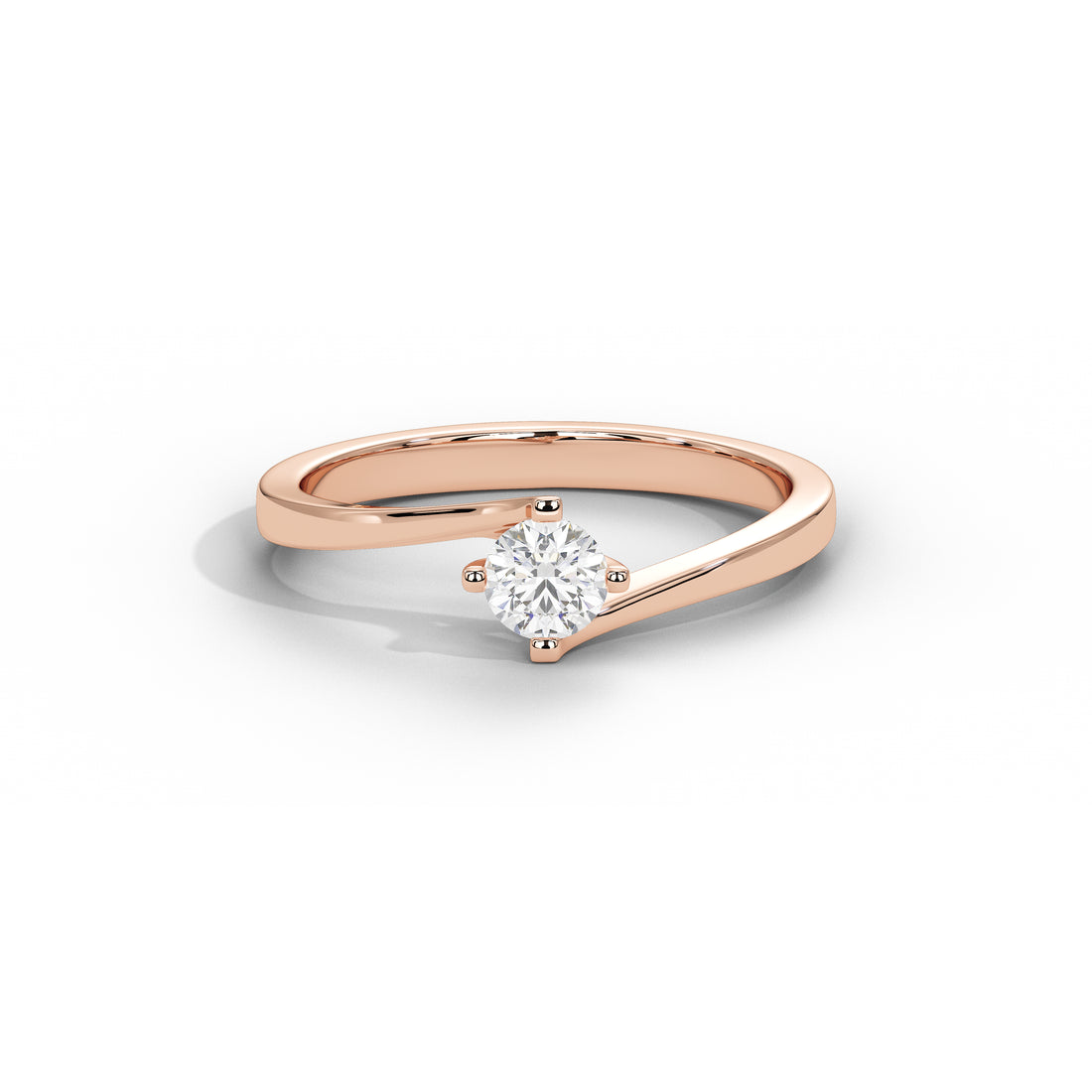 35 Cent Dainty Dame Round Solitaire Ring