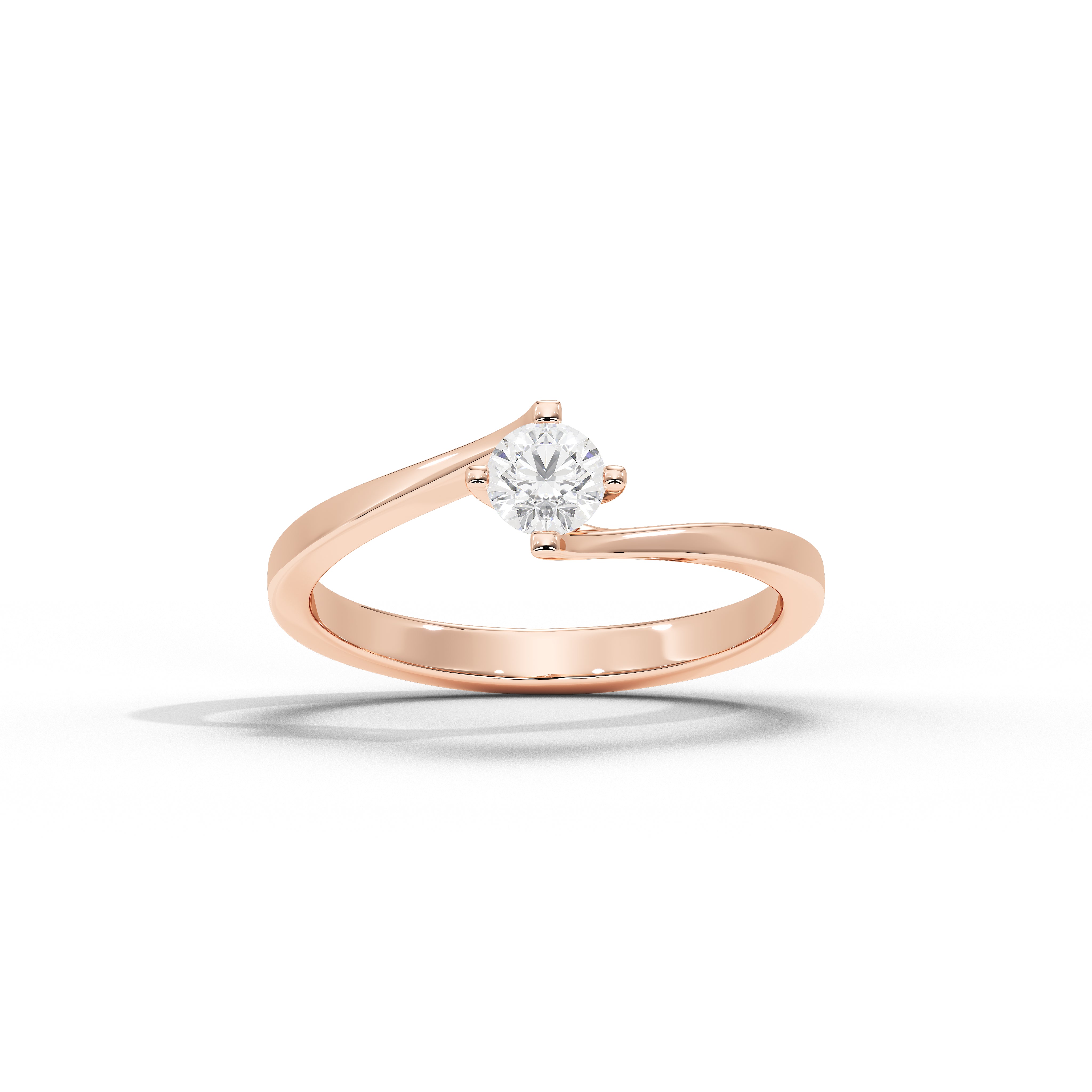 35 Cent Dainty Dame Round Solitaire Ring