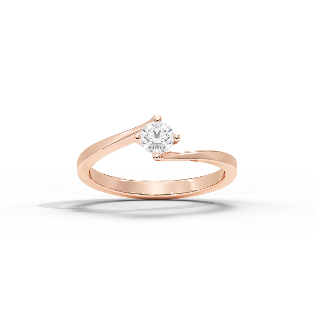 35 Cent Dainty Dame Round Solitaire Ring