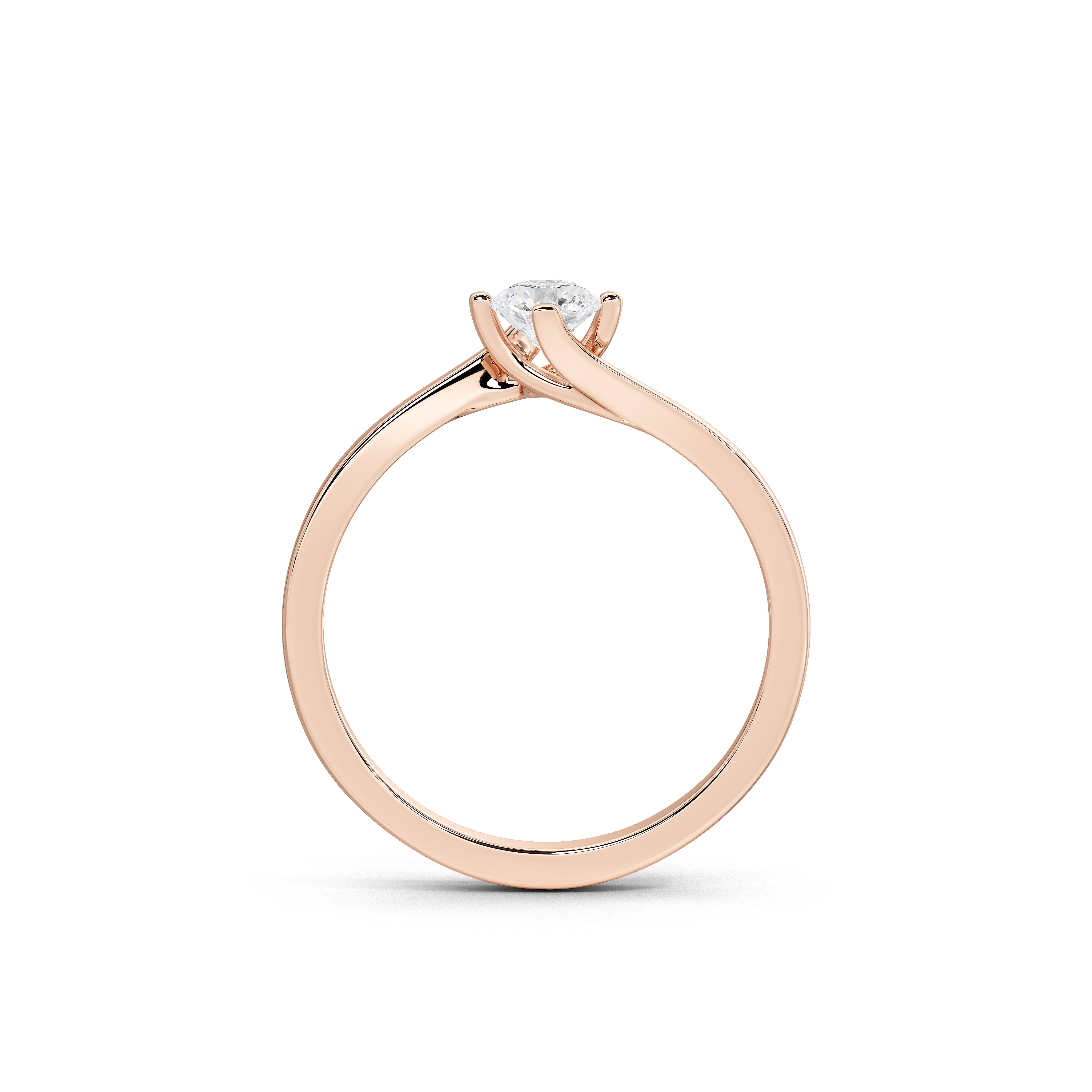 35 Cent Dainty Dame Round Solitaire Ring