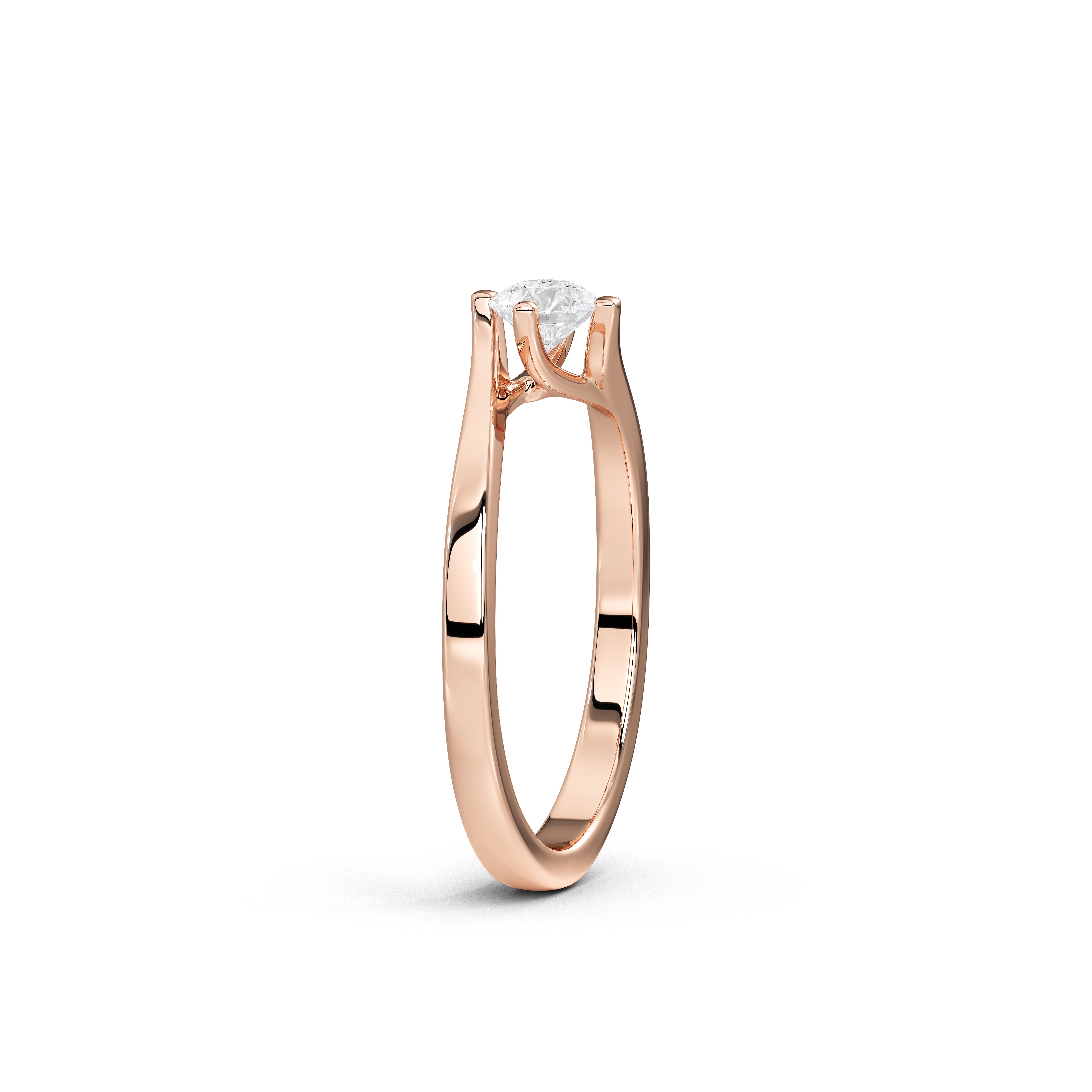 35 Cent Dainty Dame Round Solitaire Ring