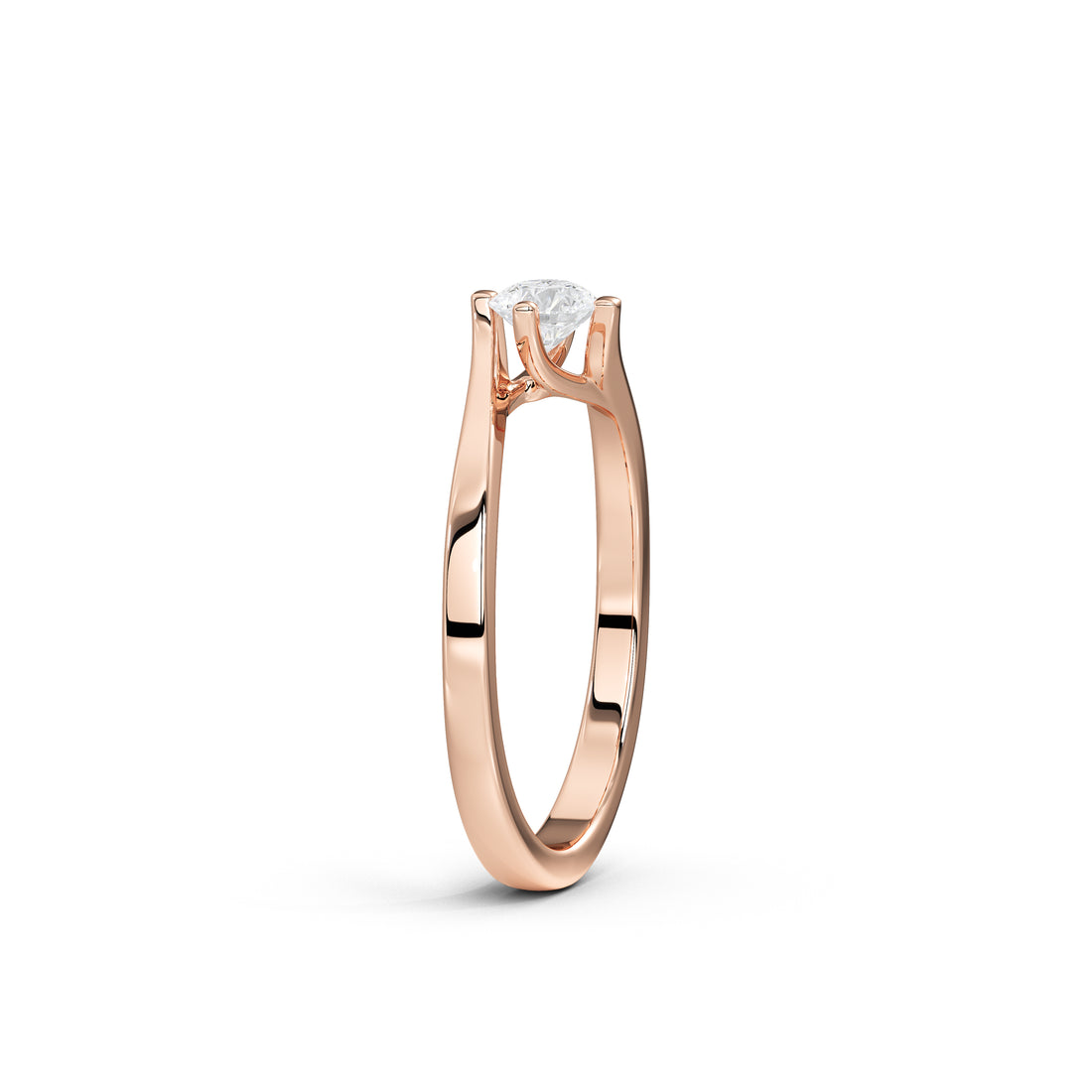 35 Cent Dainty Dame Round Solitaire Ring