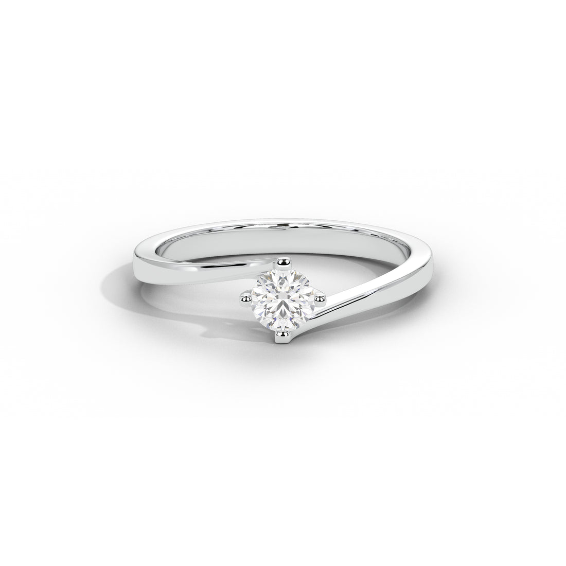 35 Cent Dainty Dame Round Solitaire Ring