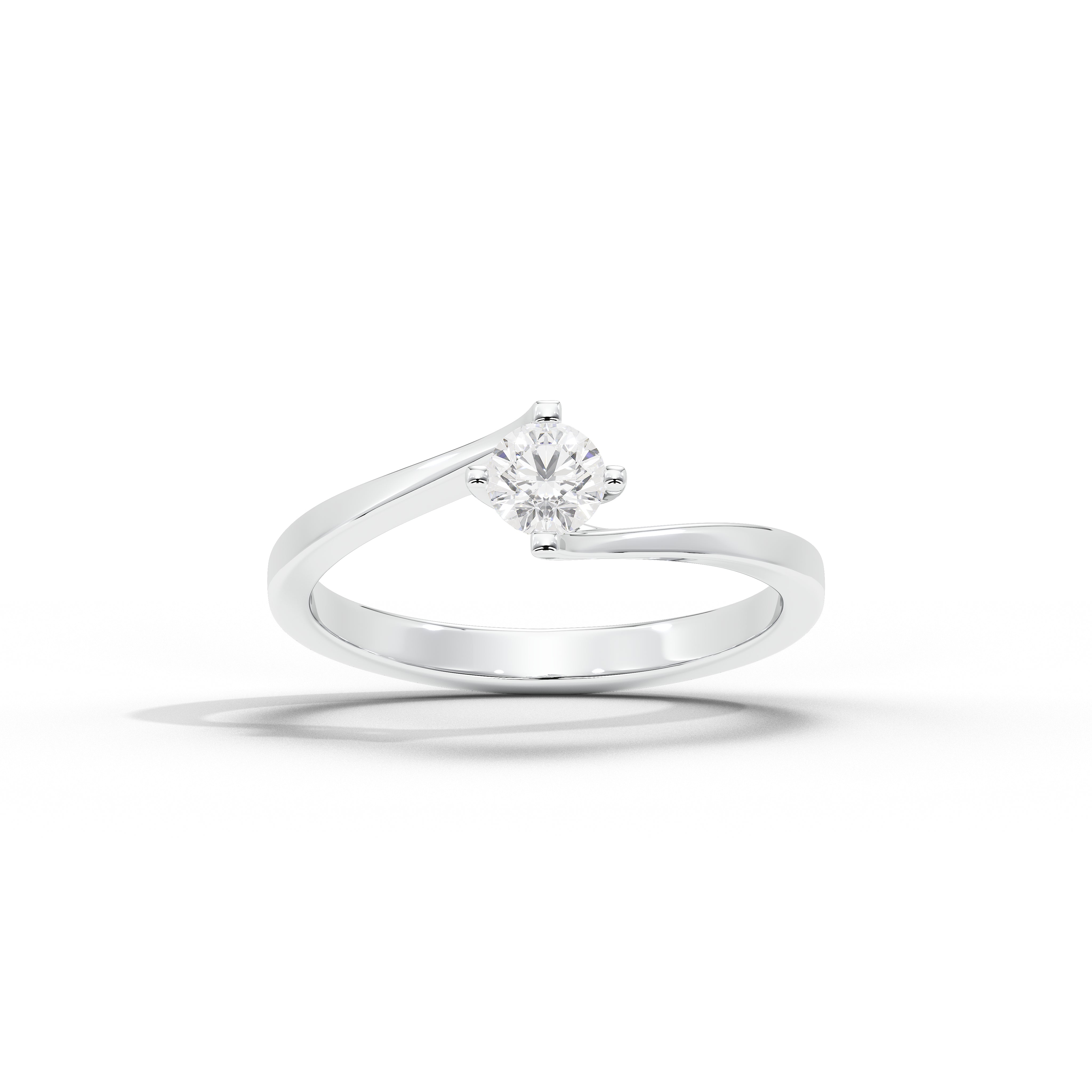 35 Cent Dainty Dame Round Solitaire Ring