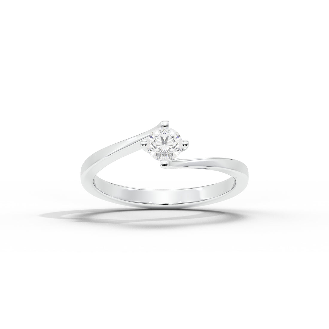 35 Cent Dainty Dame Round Solitaire Ring