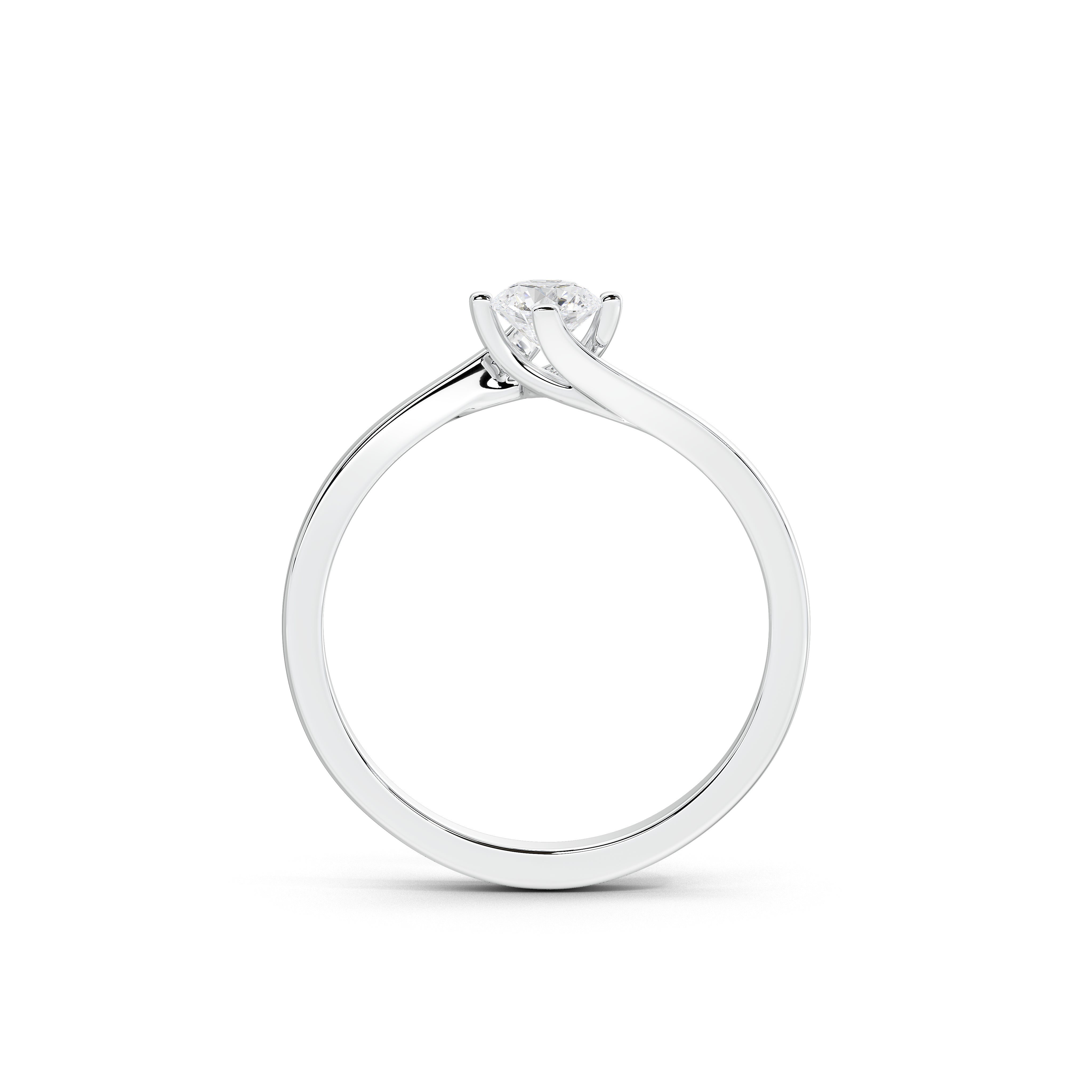 35 Cent Dainty Dame Round Solitaire Ring