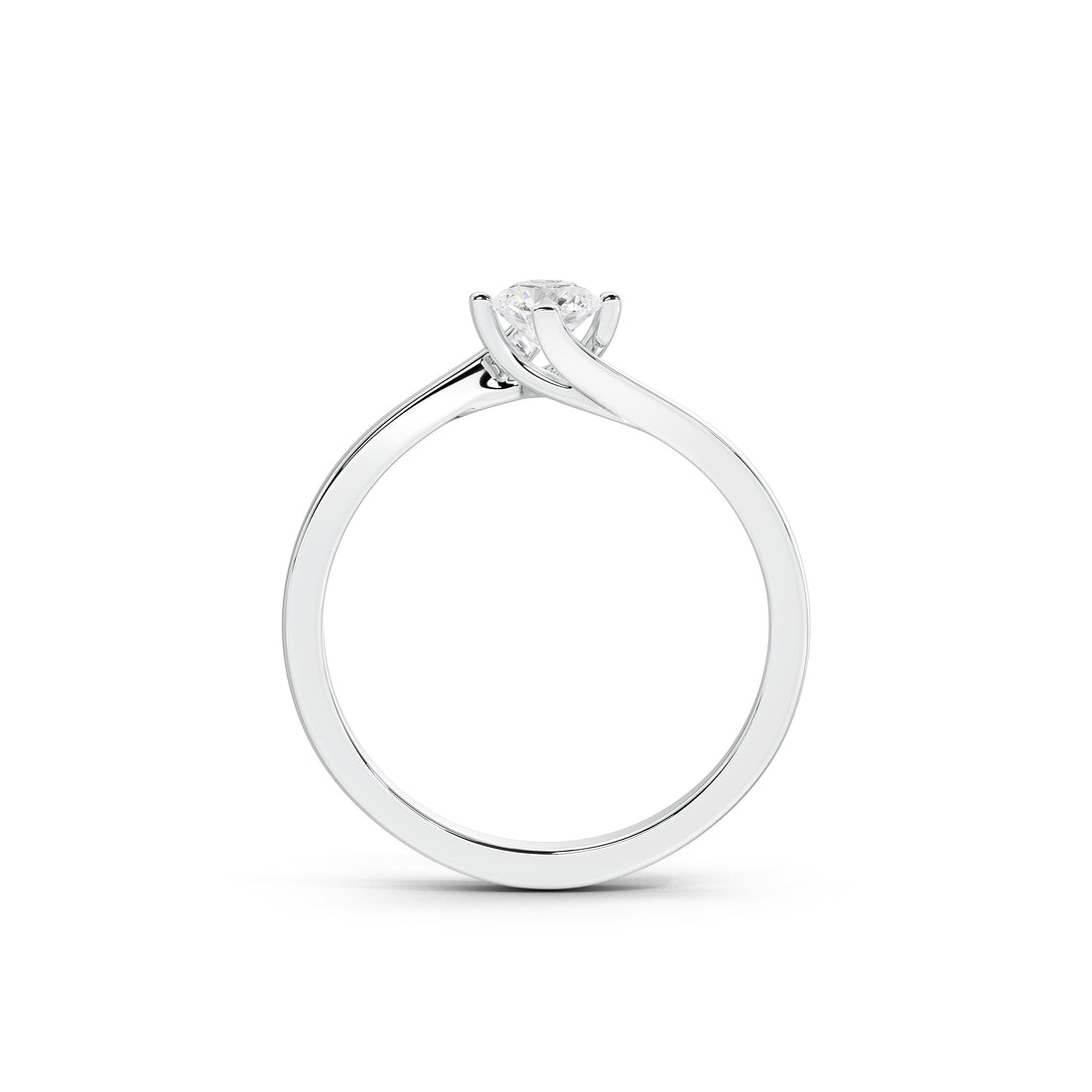 35 Cent Dainty Dame Round Solitaire Ring