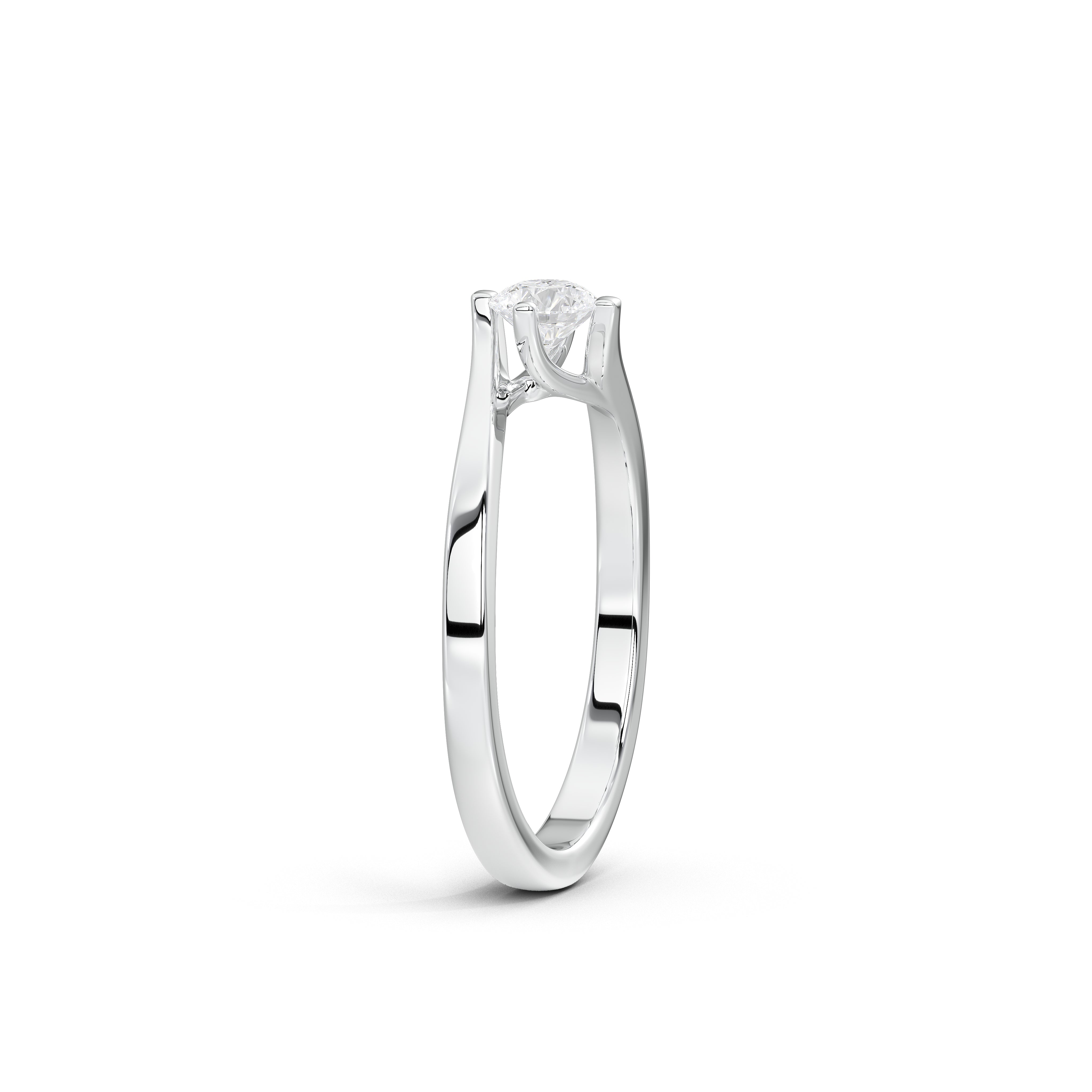35 Cent Dainty Dame Round Solitaire Ring