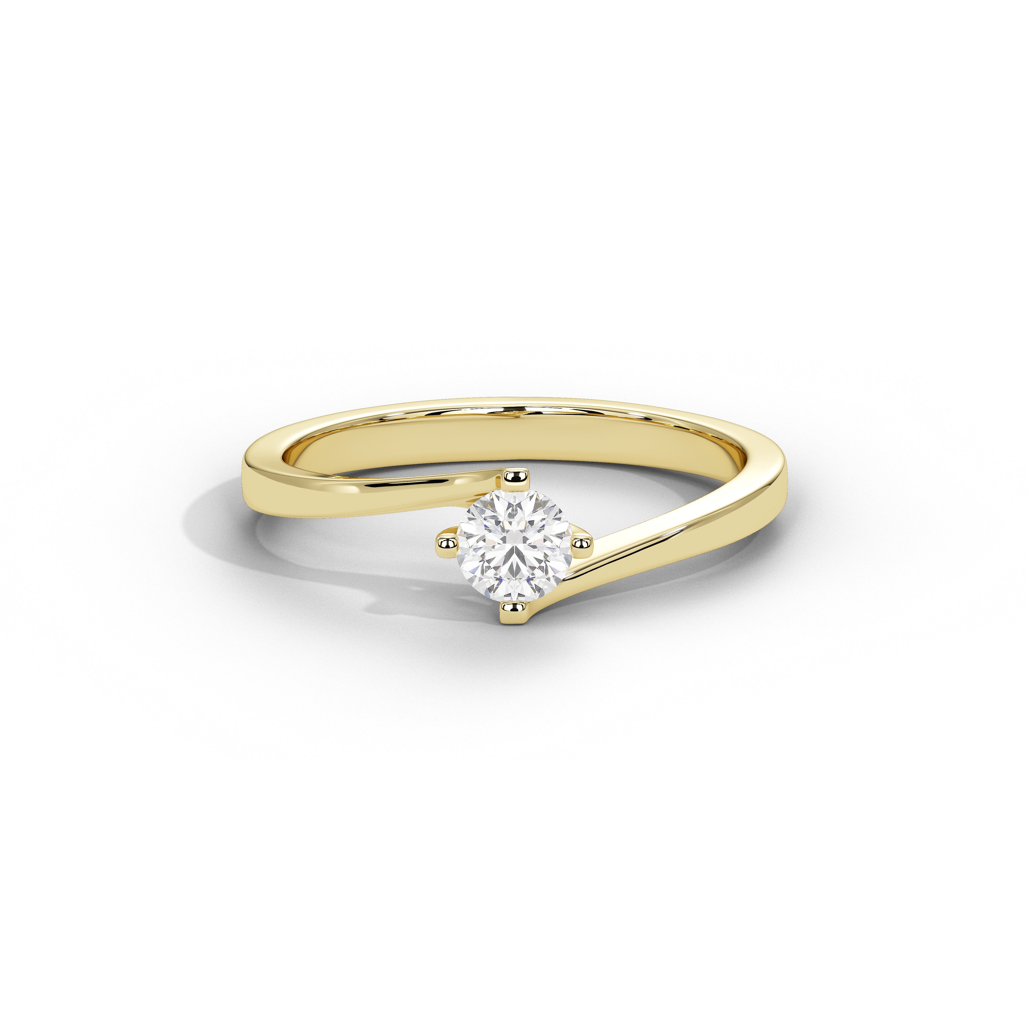 35 Cent Dainty Dame Round Solitaire Ring