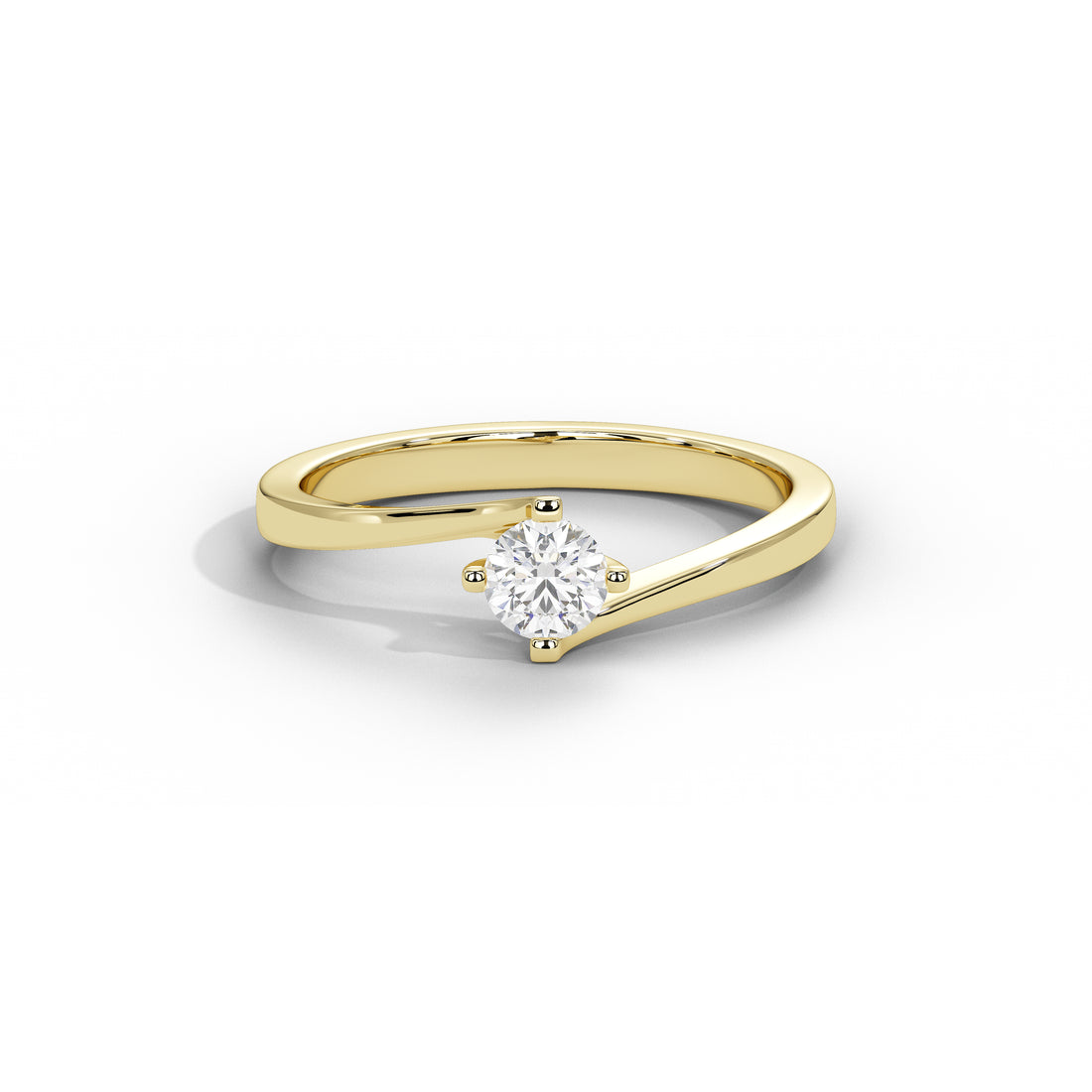 35 Cent Dainty Dame Round Solitaire Ring