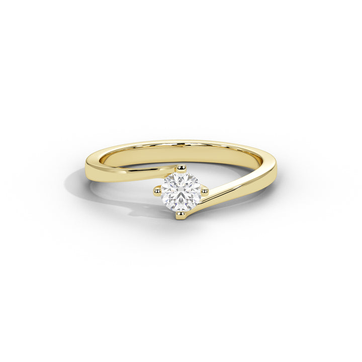 35 Cent Dainty Dame Round Solitaire Ring