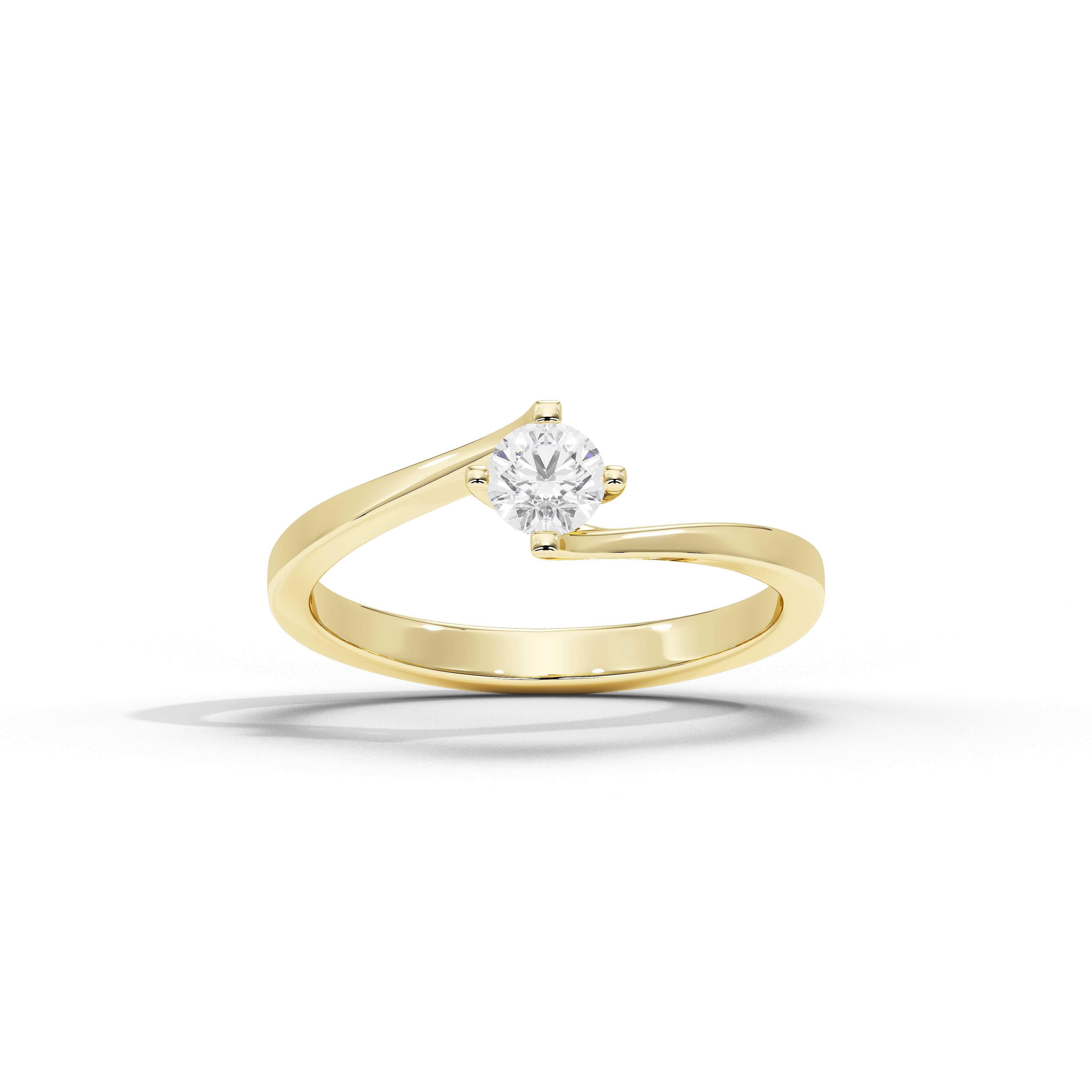 35 Cent Dainty Dame Round Solitaire Ring
