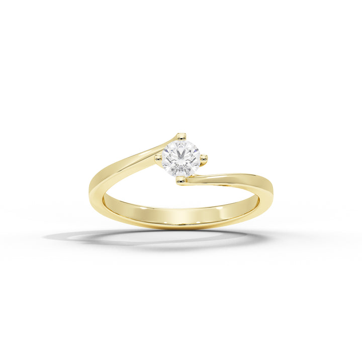 35 Cent Dainty Dame Round Solitaire Ring