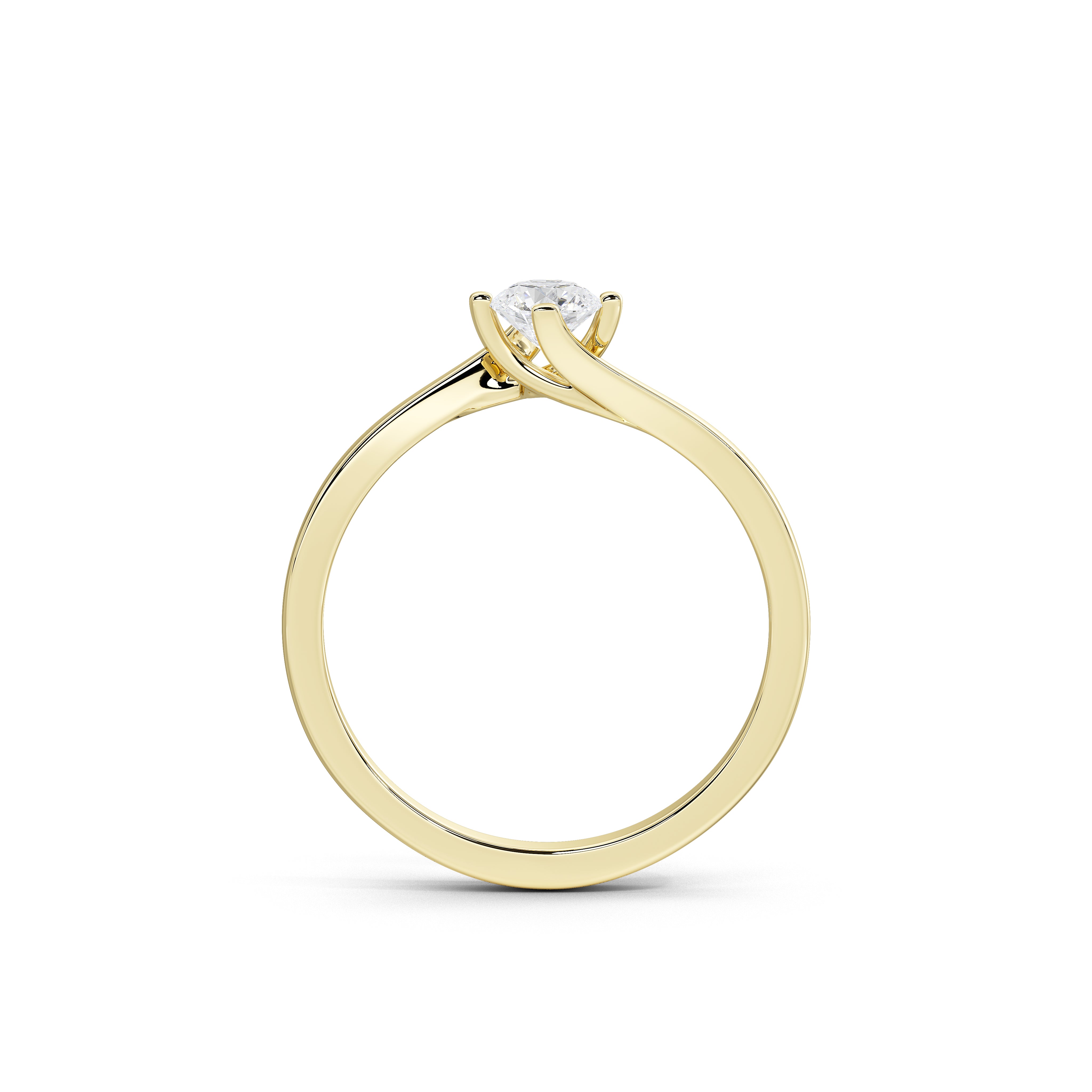 35 Cent Dainty Dame Round Solitaire Ring