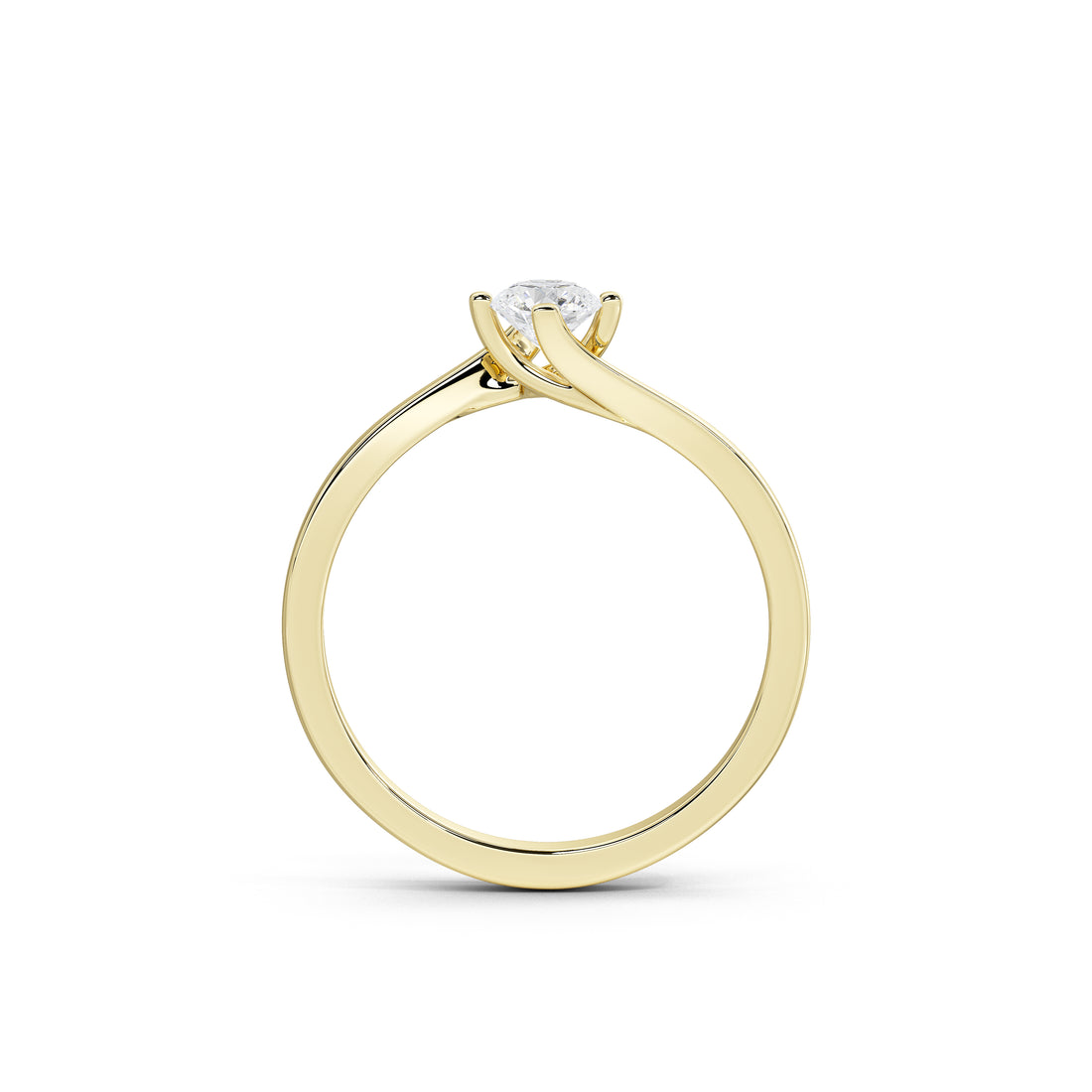 35 Cent Dainty Dame Round Solitaire Ring