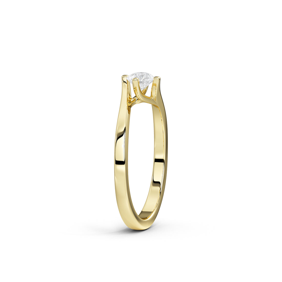 35 Cent Dainty Dame Round Solitaire Ring