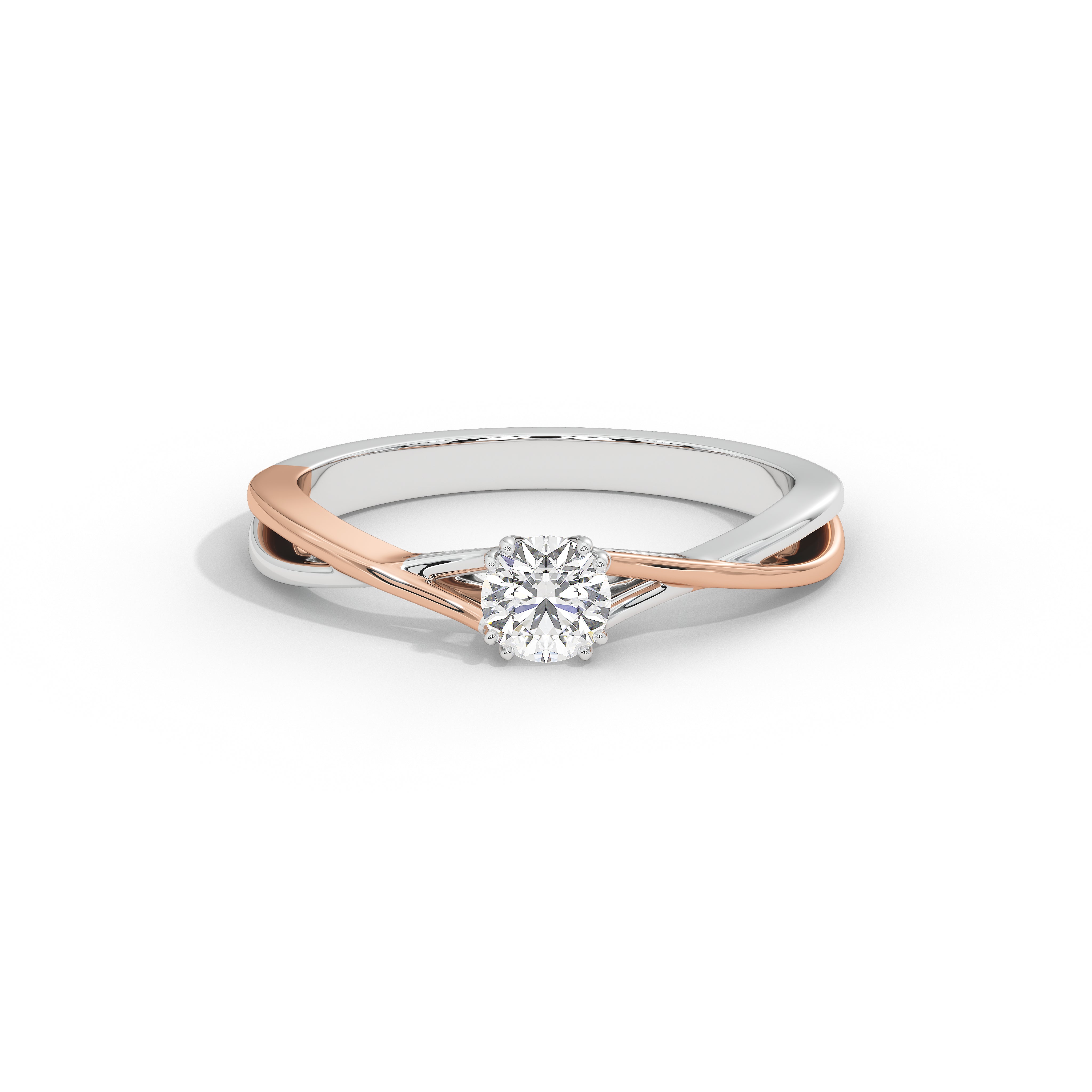30 Cent Tisha Two Tone Solitaire Ring