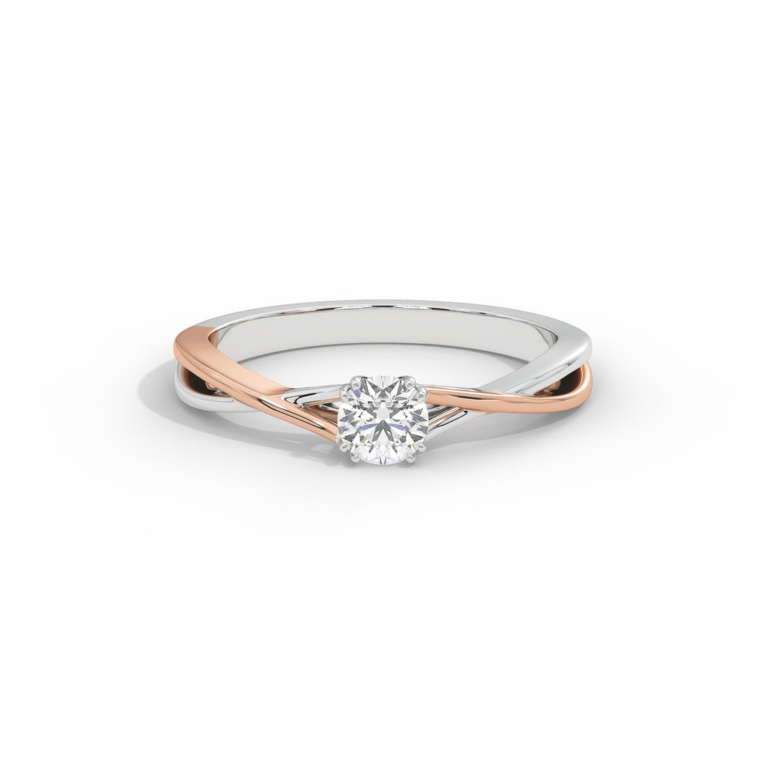 30 Cent Tisha Two Tone Solitaire Ring