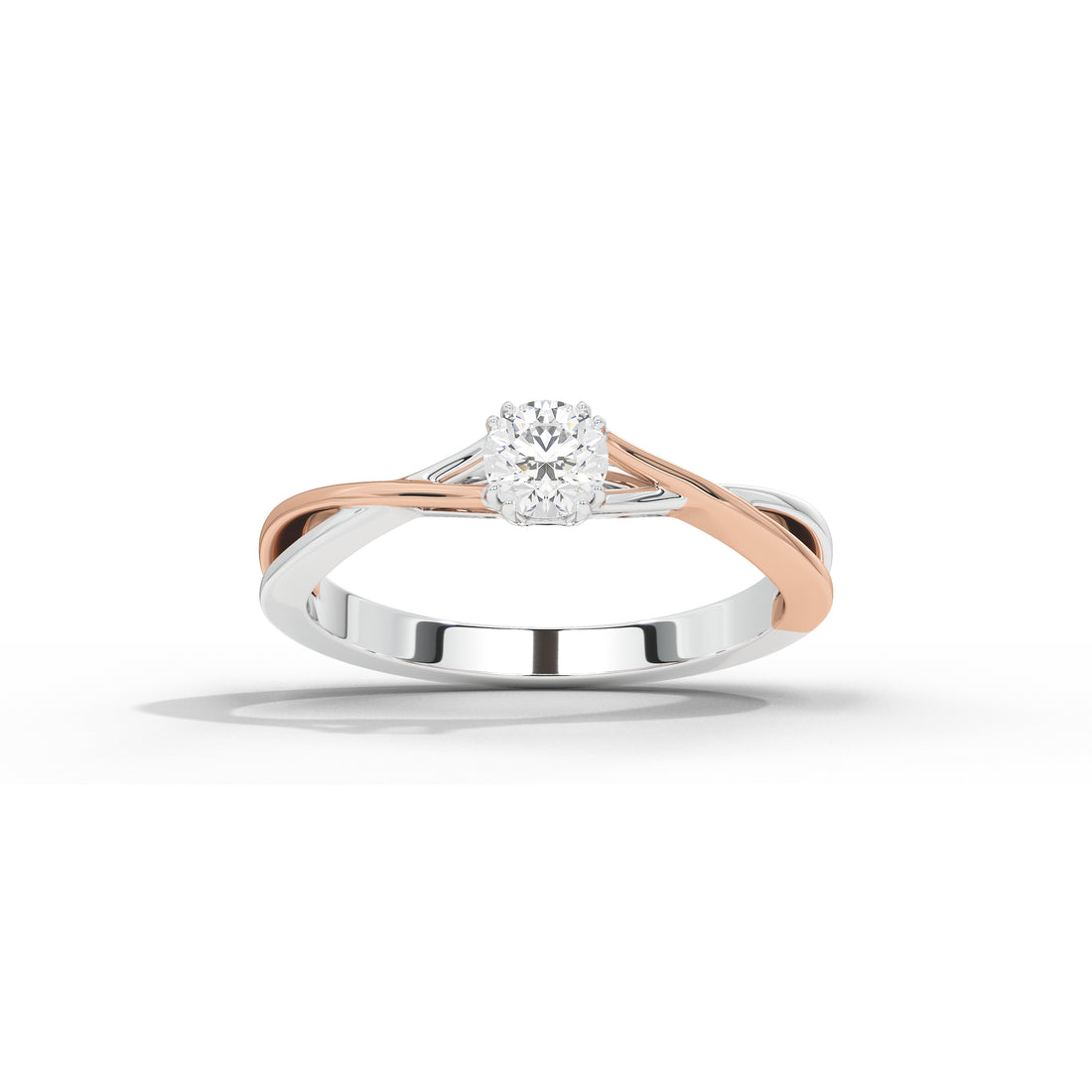 30 Cent Tisha Two Tone Solitaire Ring