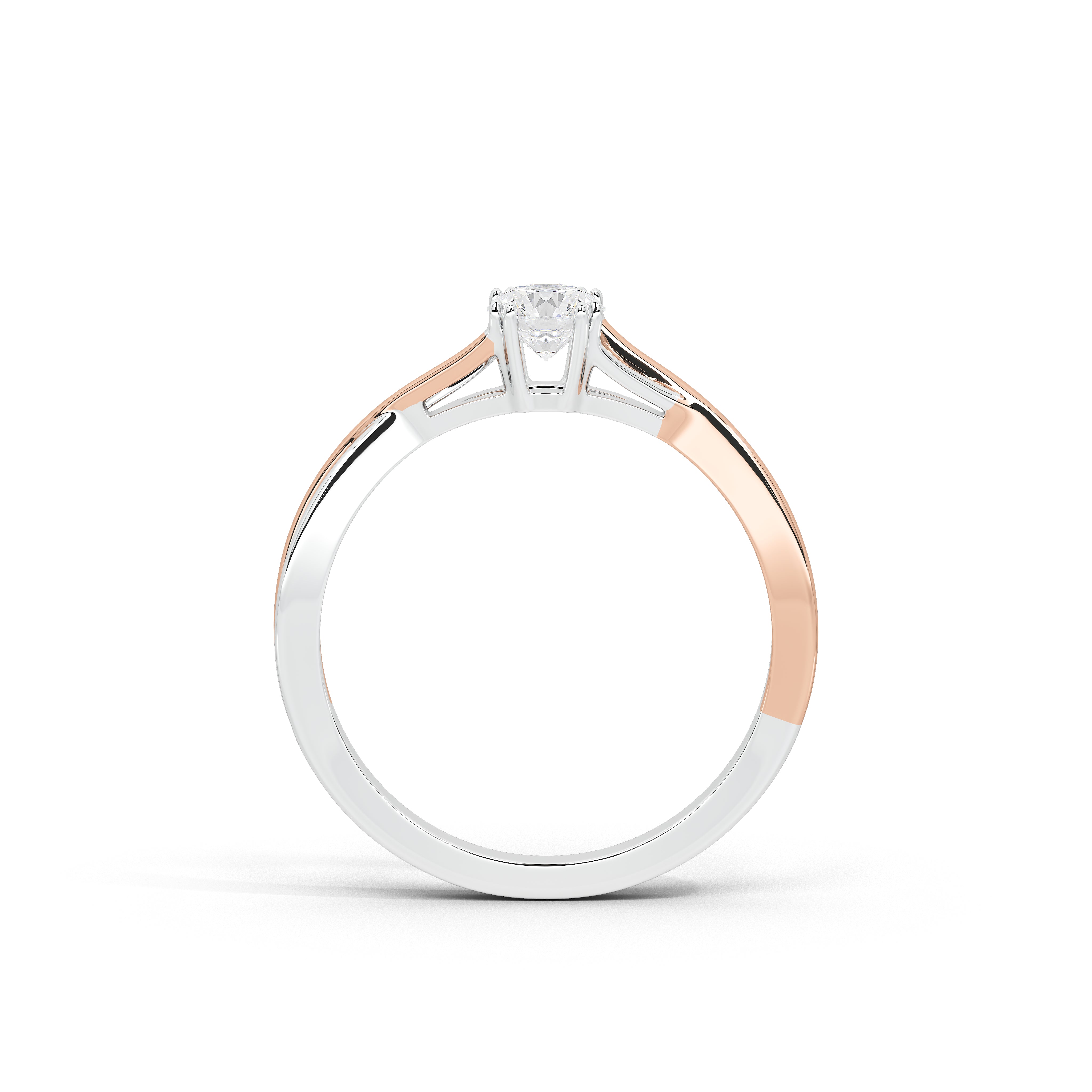 30 Cent Tisha Two Tone Solitaire Ring