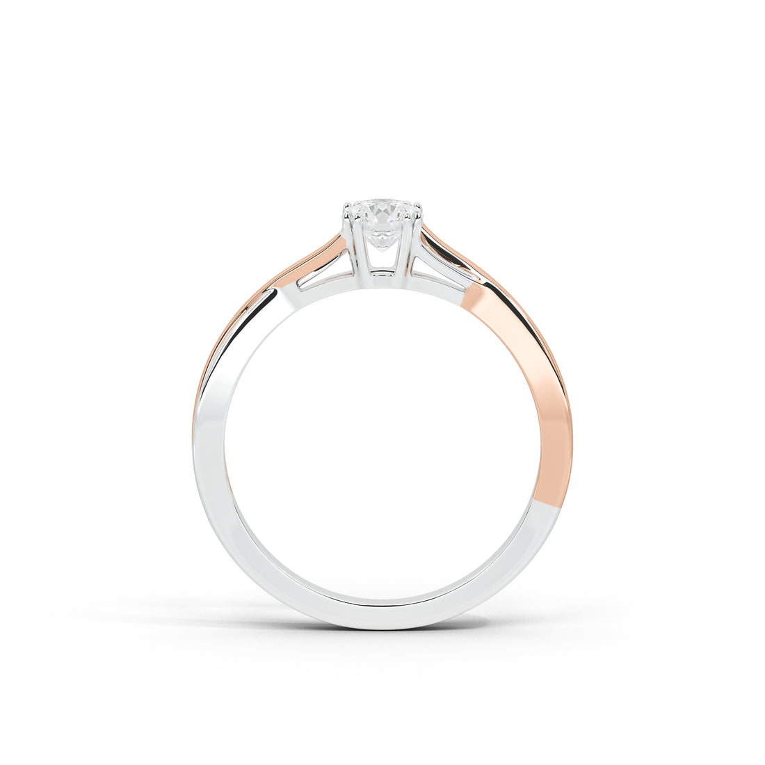 30 Cent Tisha Two Tone Solitaire Ring