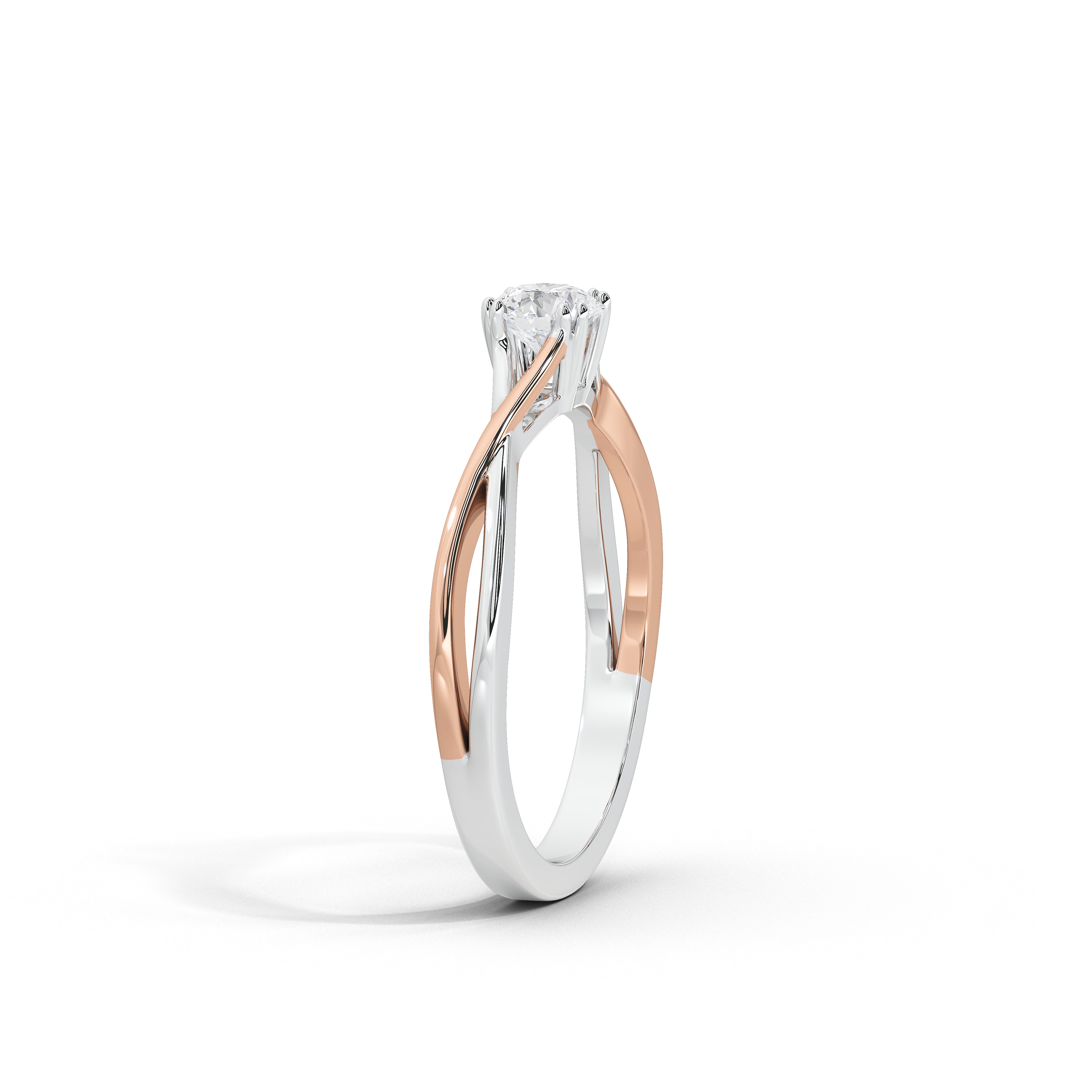 30 Cent Tisha Two Tone Solitaire Ring