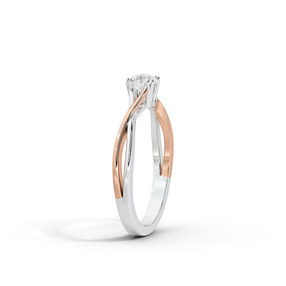 30 Cent Tisha Two Tone Solitaire Ring