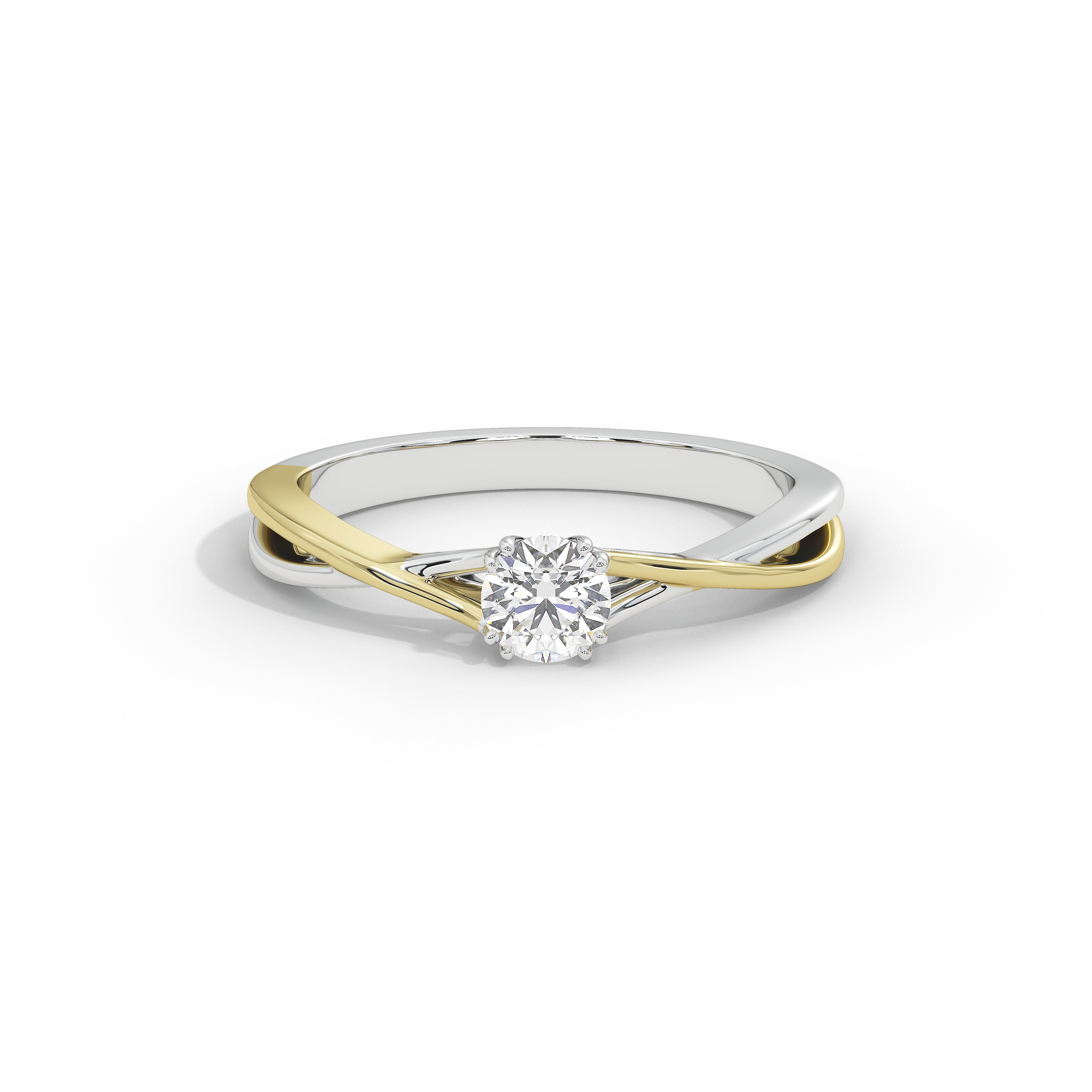 30 Cent Tisha Two Tone Solitaire Ring
