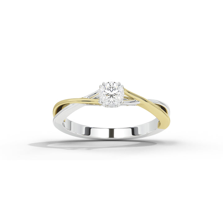 30 Cent Tisha Two Tone Solitaire Ring