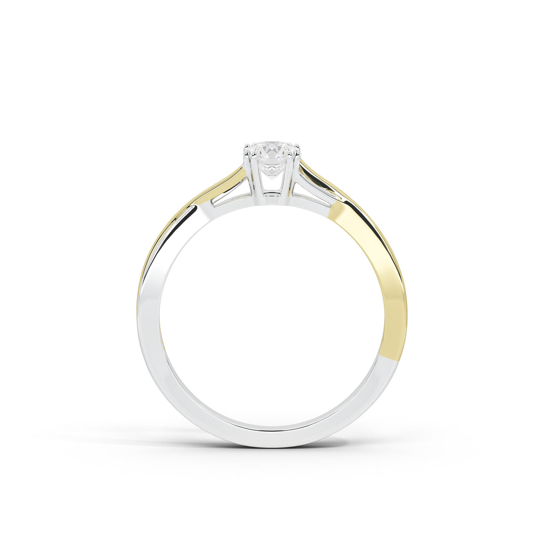 30 Cent Tisha Two Tone Solitaire Ring