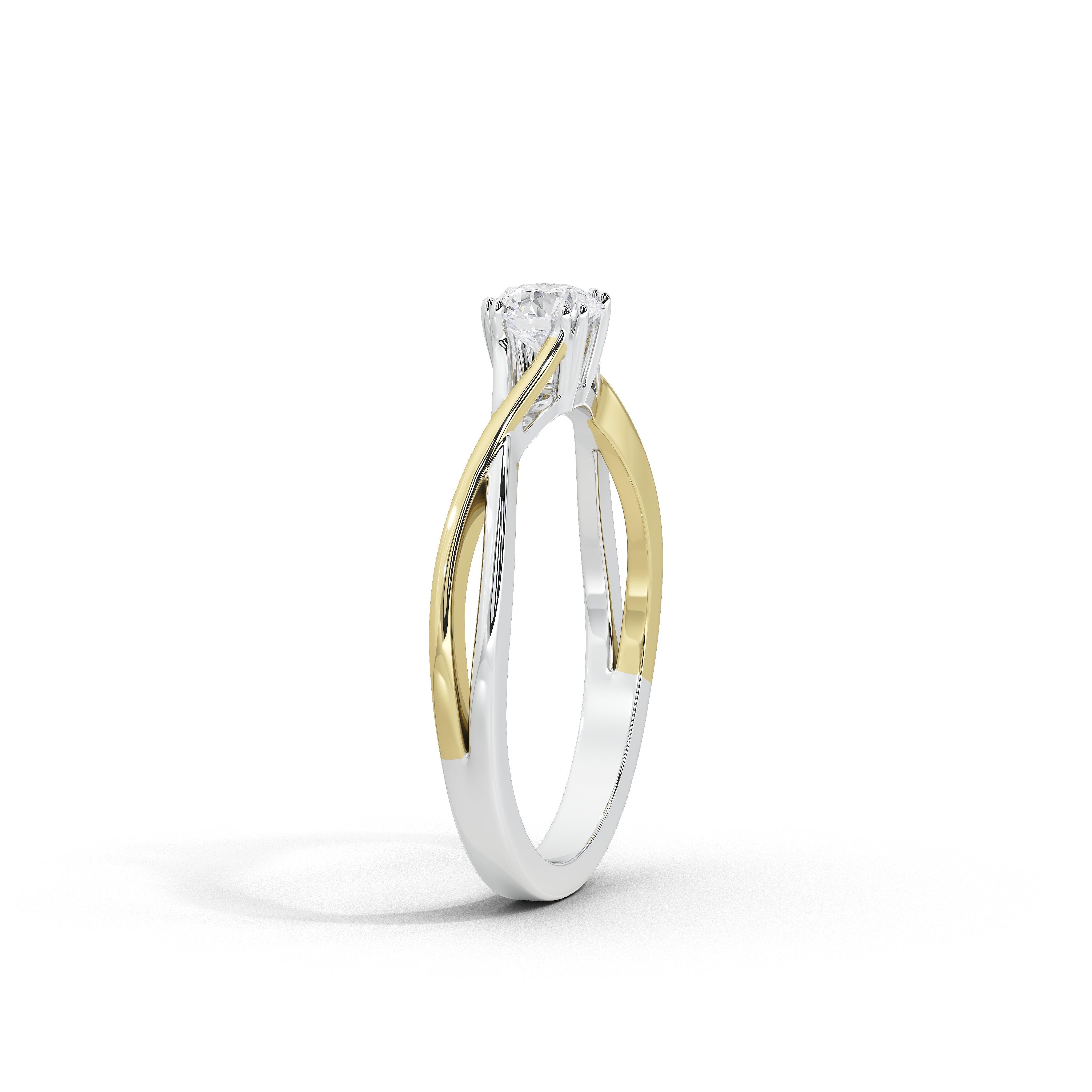 30 Cent Tisha Two Tone Solitaire Ring
