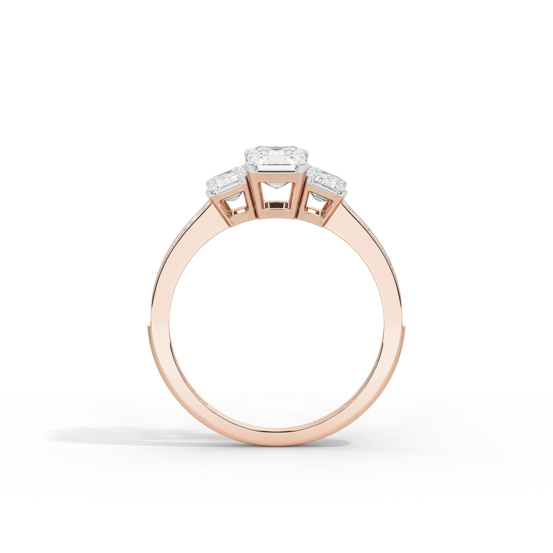 2.5 Carat Elizeh Emerald Three Stone Ring
