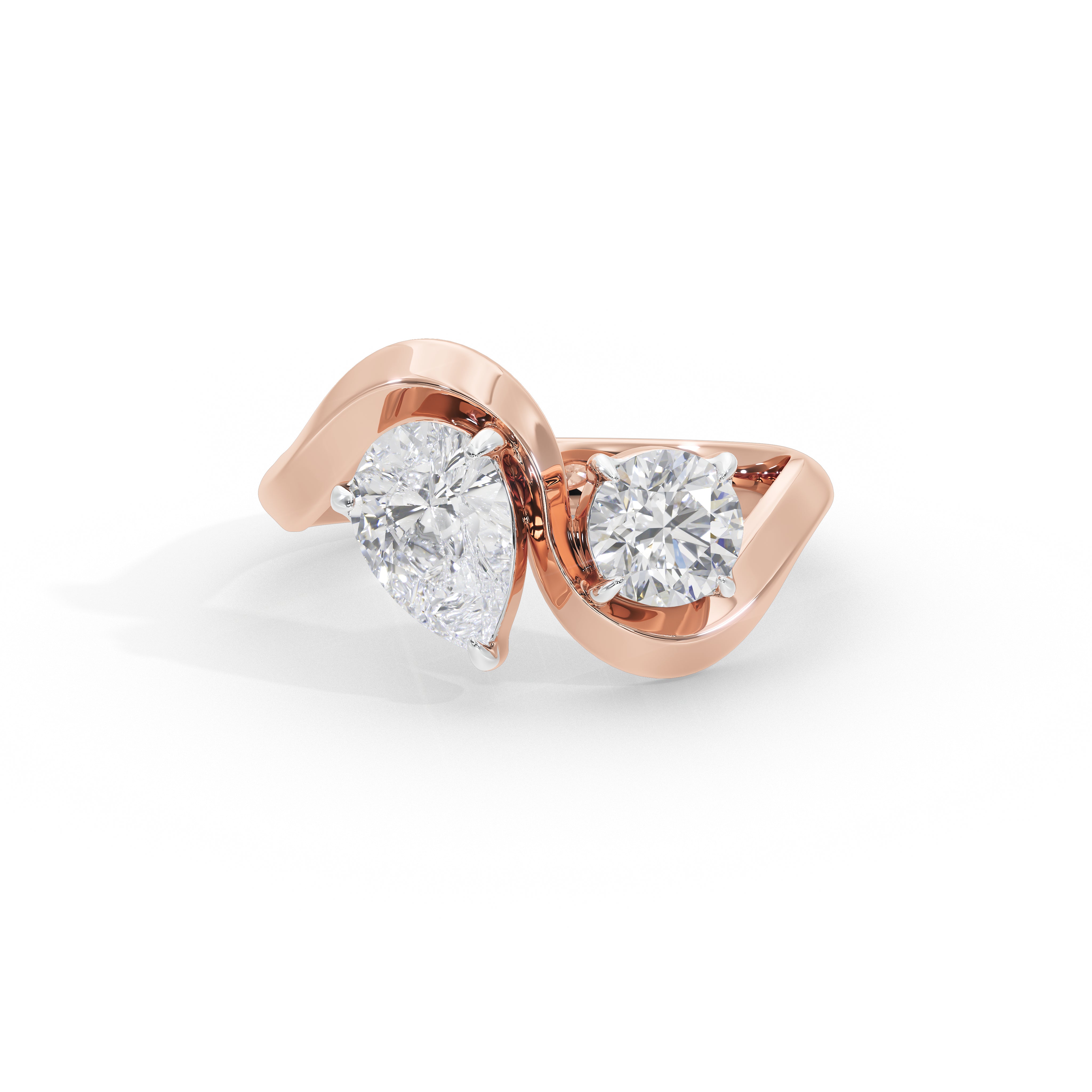 1.7 Carat Pear & Round Toi et Moi Ring