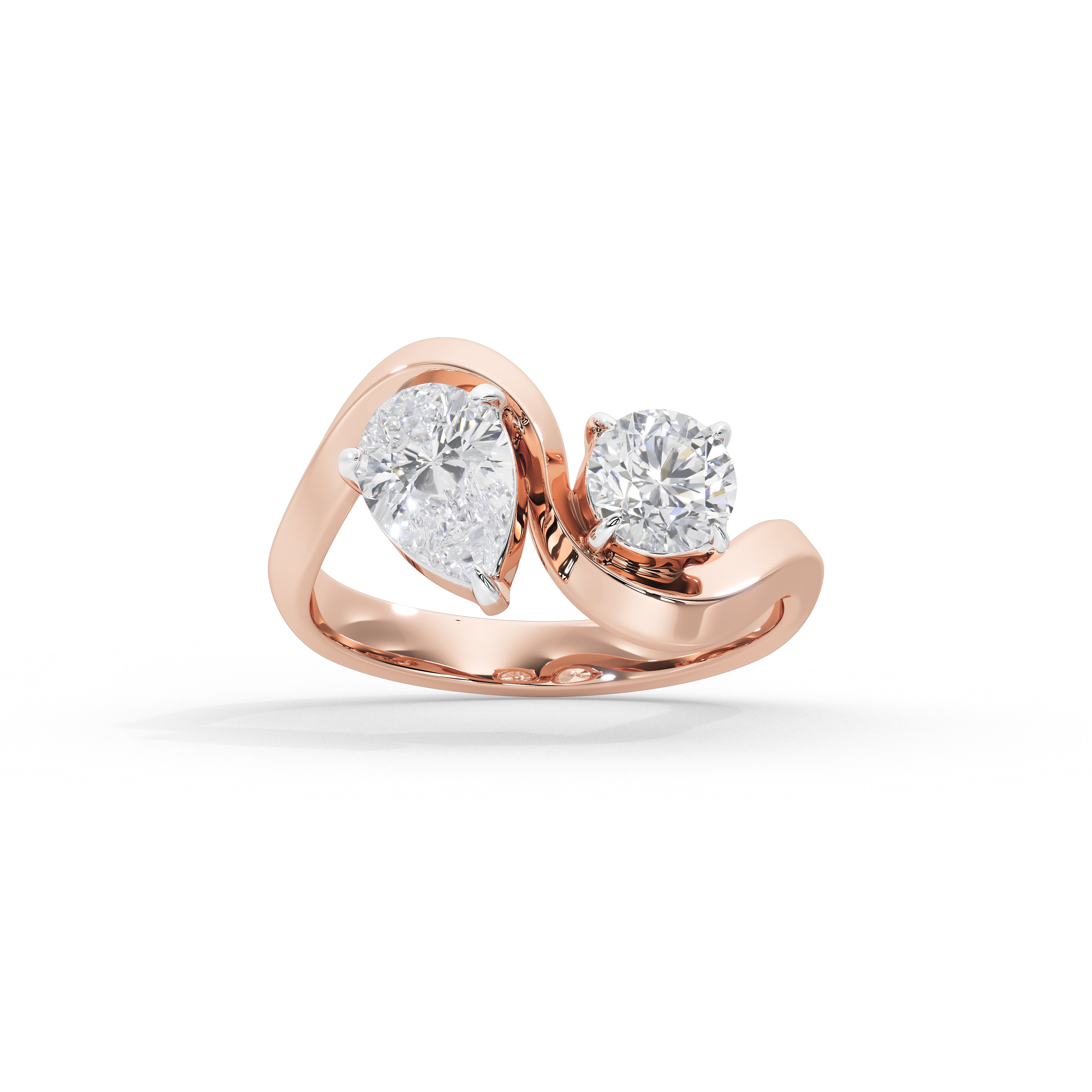 1.7 Carat Pear & Round Toi et Moi Ring