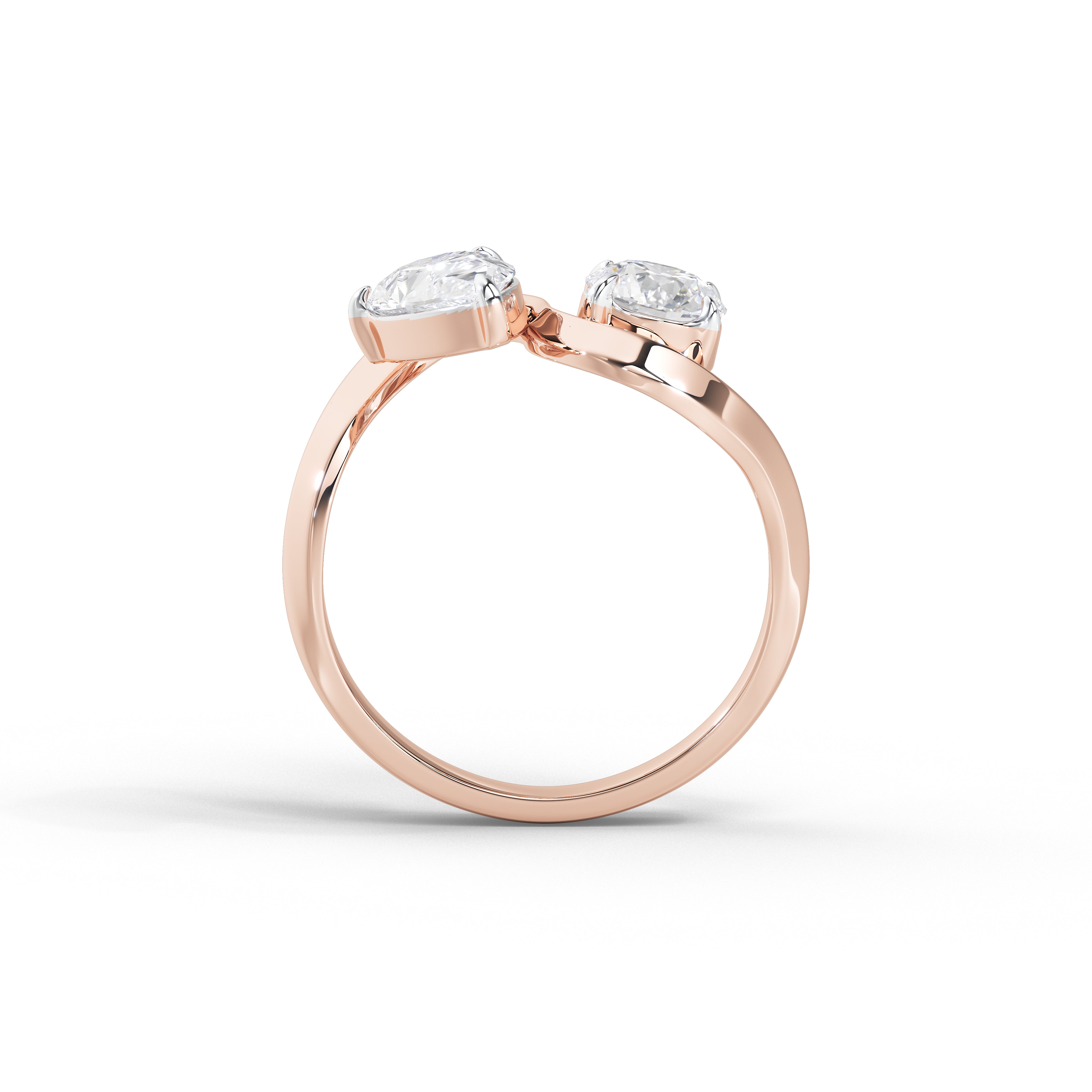 1.7 Carat Pear & Round Toi et Moi Ring