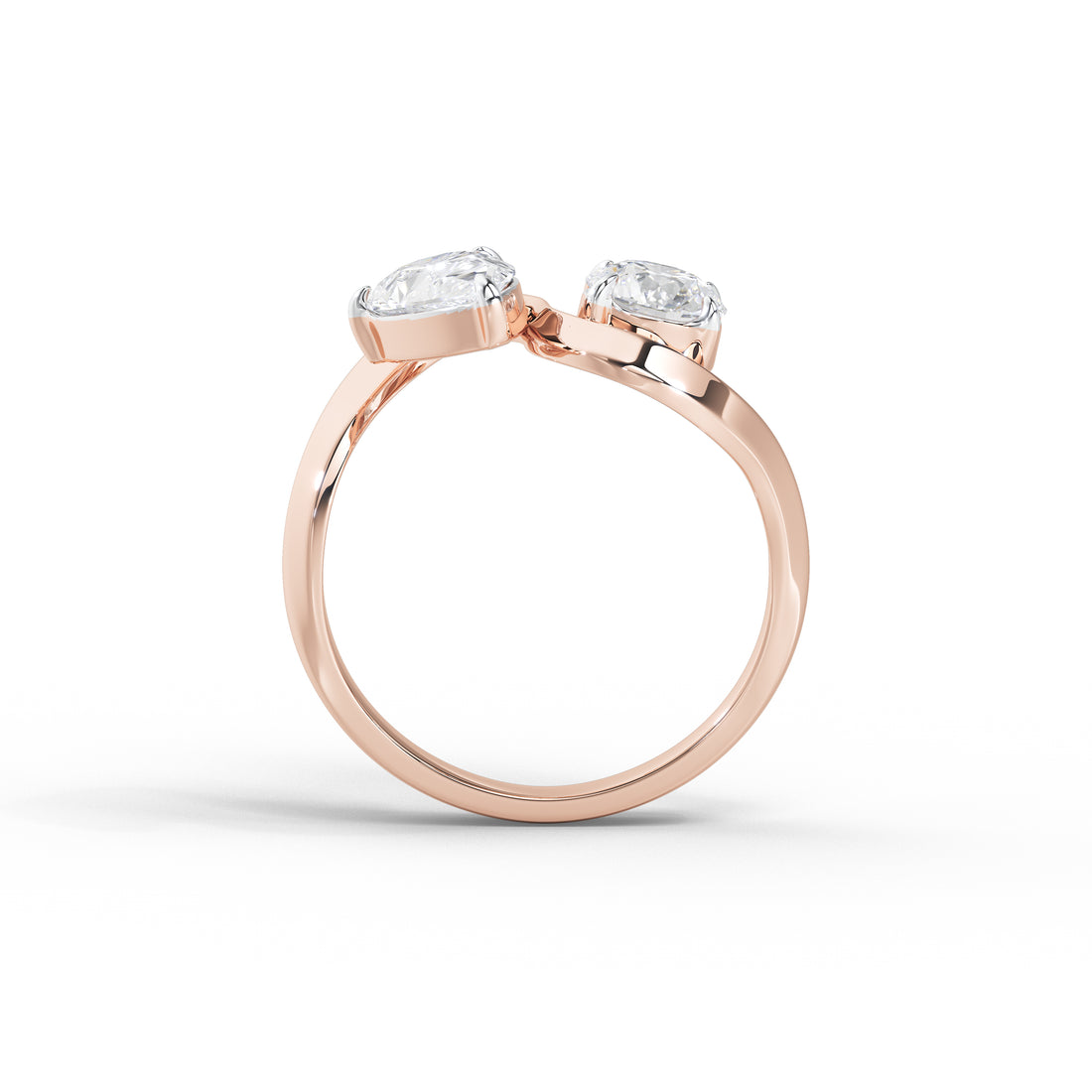 1.7 Carat Pear & Round Toi et Moi Ring