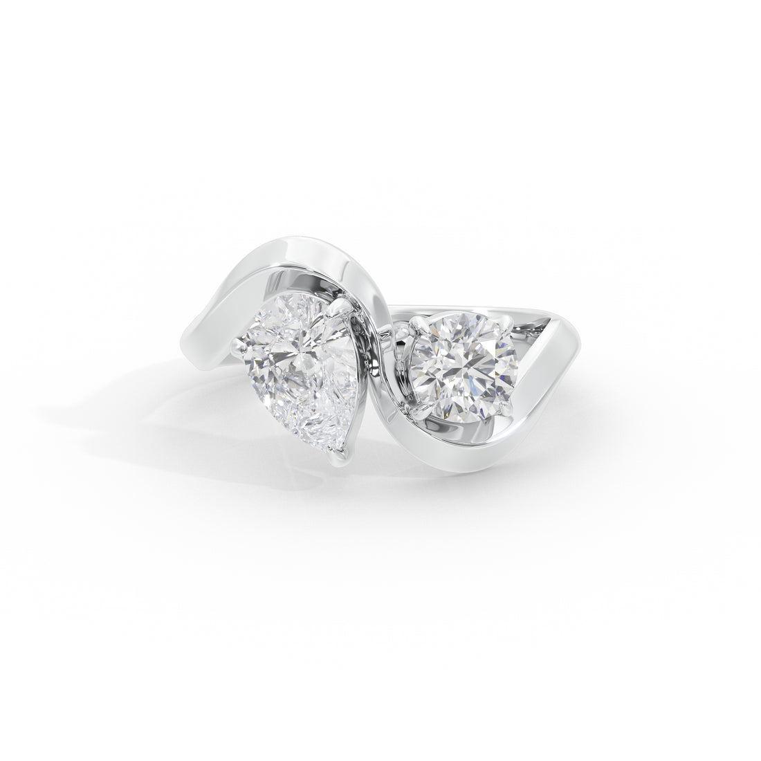 1.7 Carat Pear & Round Toi et Moi Ring