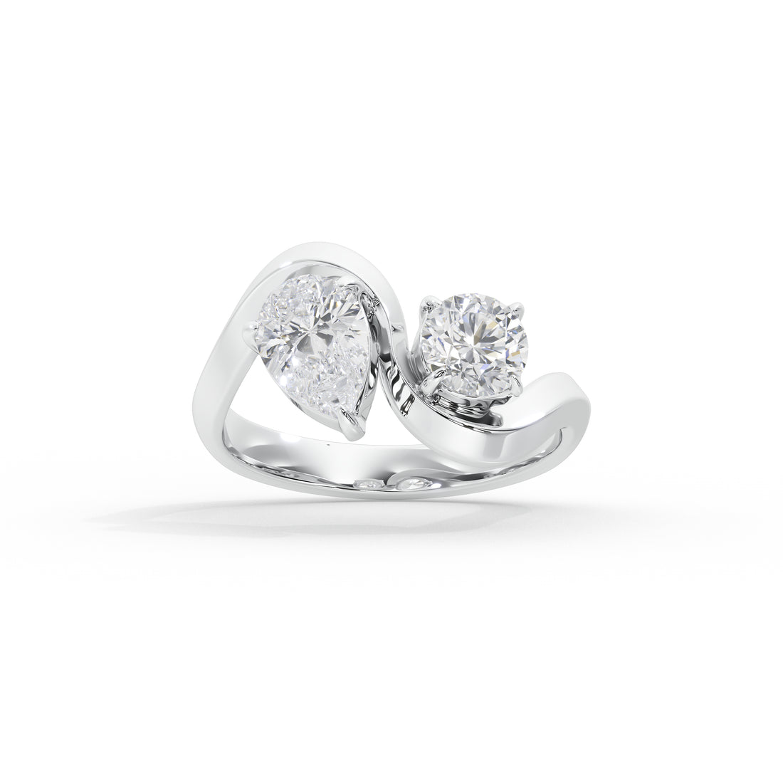 1.7 Carat Pear & Round Toi et Moi Ring