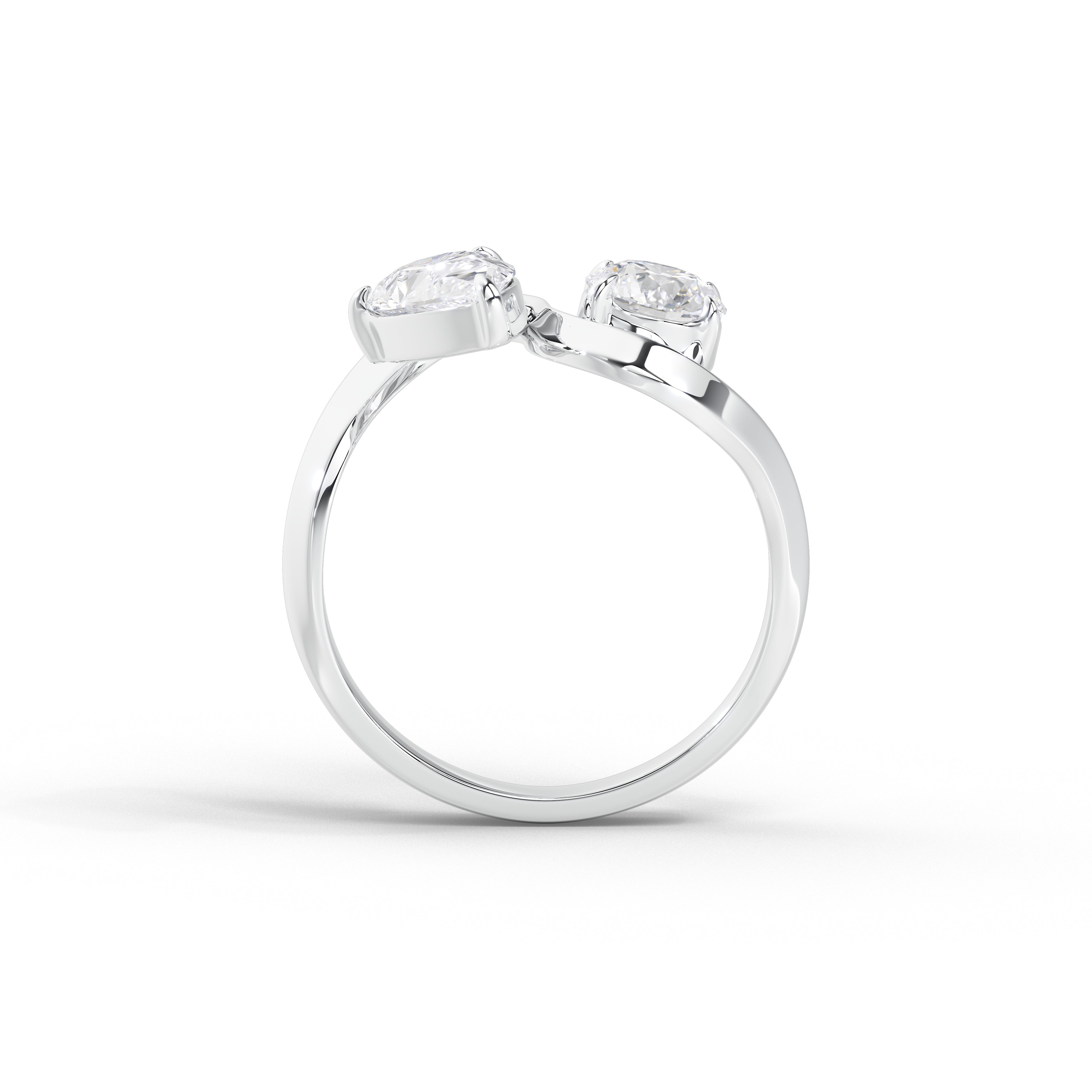 1.7 Carat Pear & Round Toi et Moi Ring