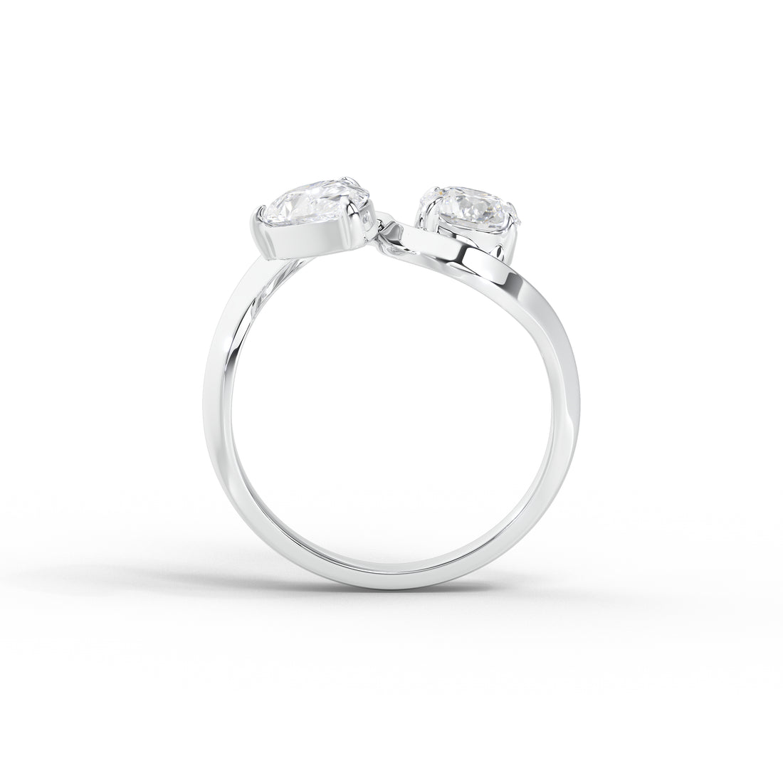 1.7 Carat Pear & Round Toi et Moi Ring