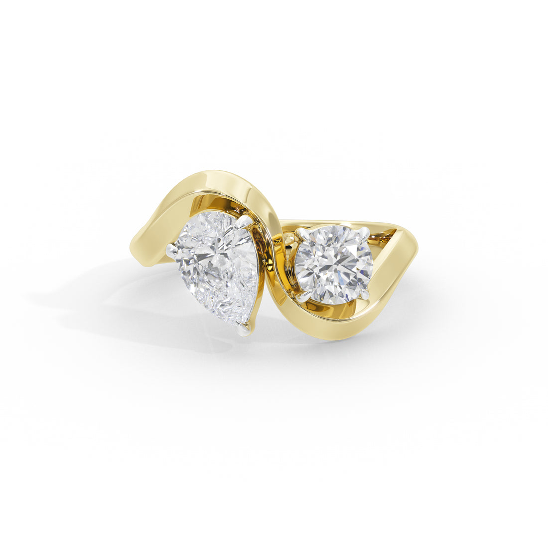 1.7 Carat Pear & Round Toi et Moi Ring