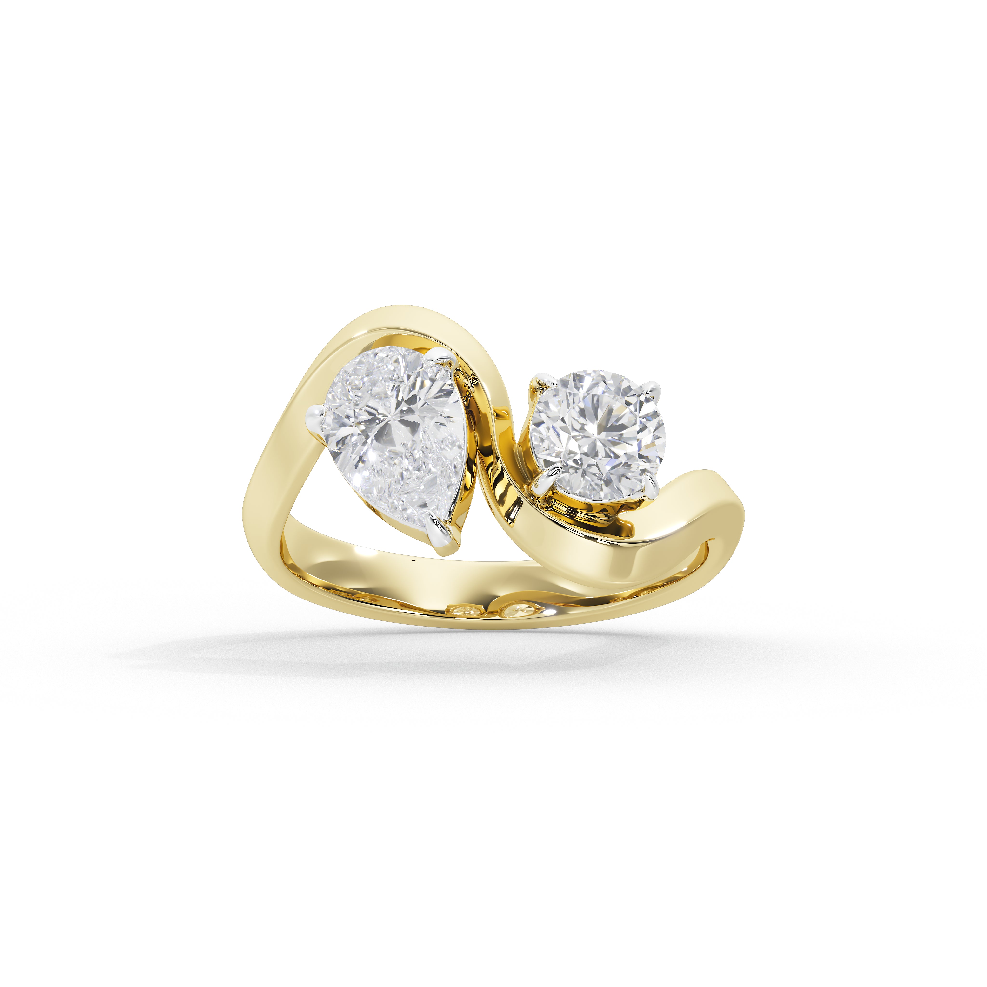 1.7 Carat Pear & Round Toi et Moi Ring