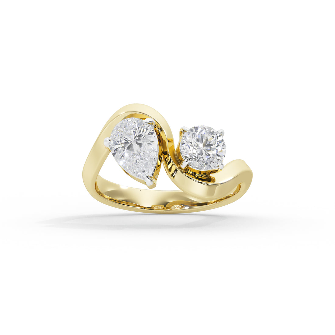 1.7 Carat Pear & Round Toi et Moi Ring