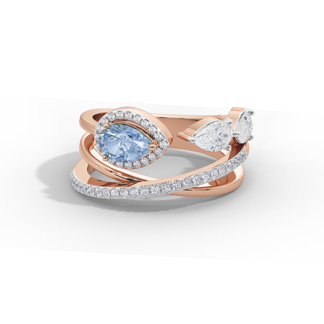Azure Floriane Designer Band Ring