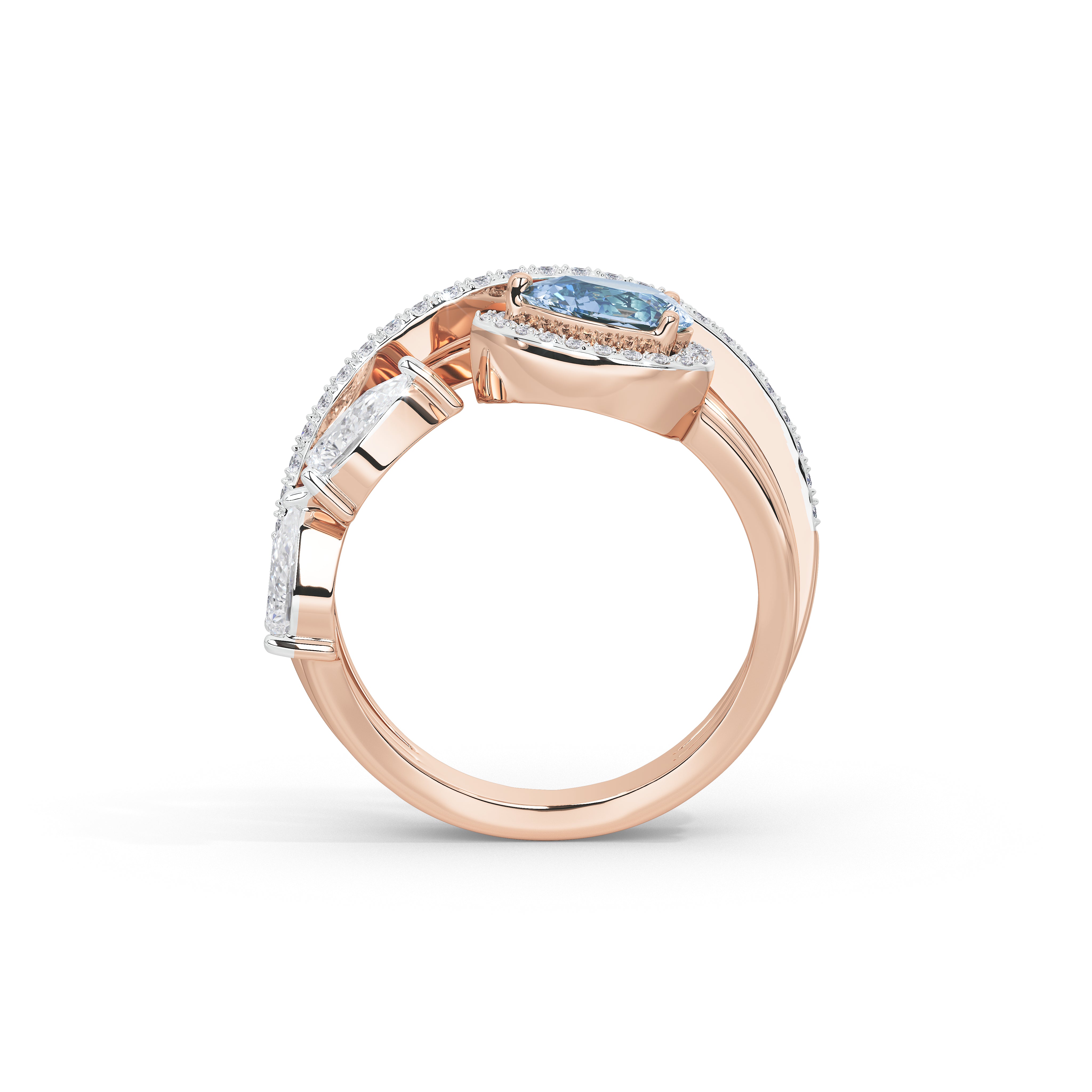 Azure Floriane Designer Band Ring