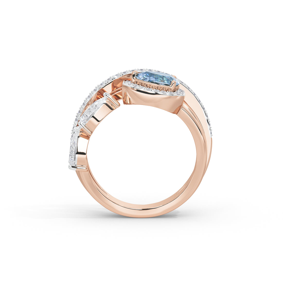 Azure Floriane Designer Band Ring