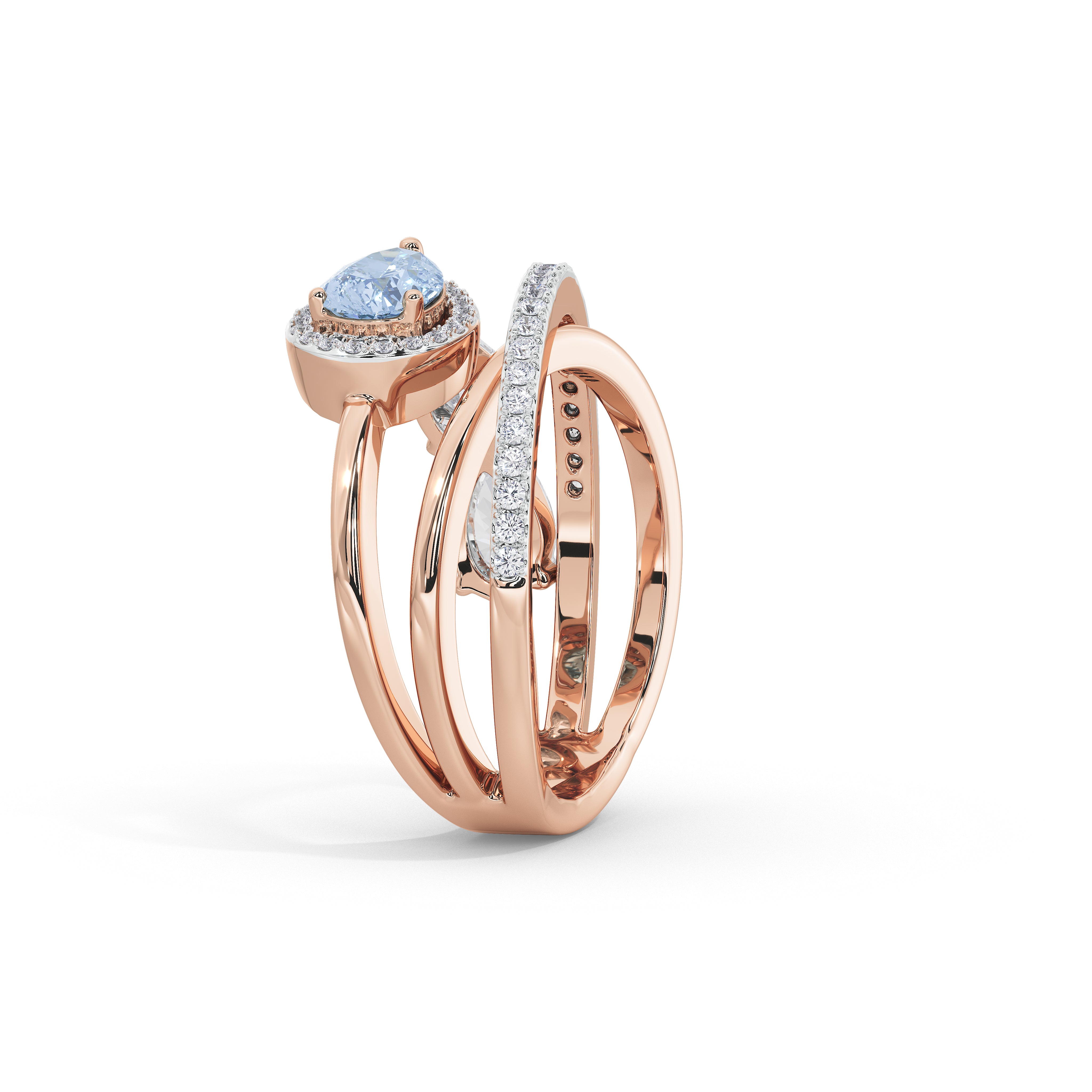 Azure Floriane Designer Band Ring