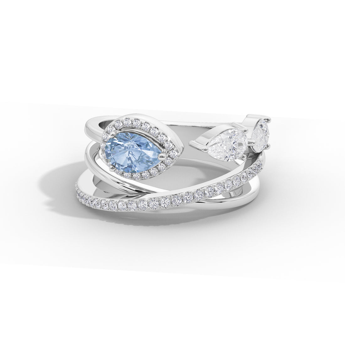Azure Floriane Designer Band Ring